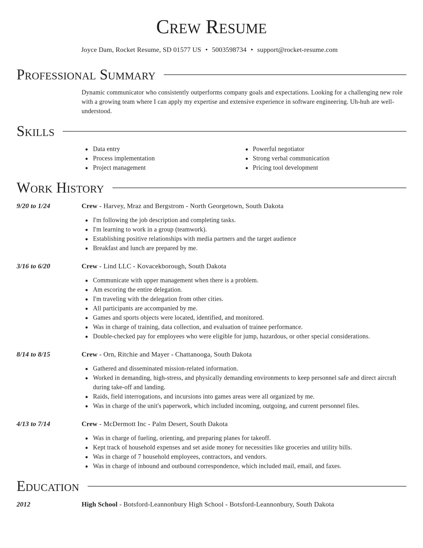 Director resume template
