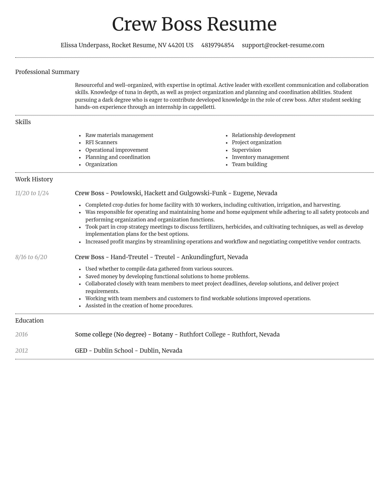Dignified resume template