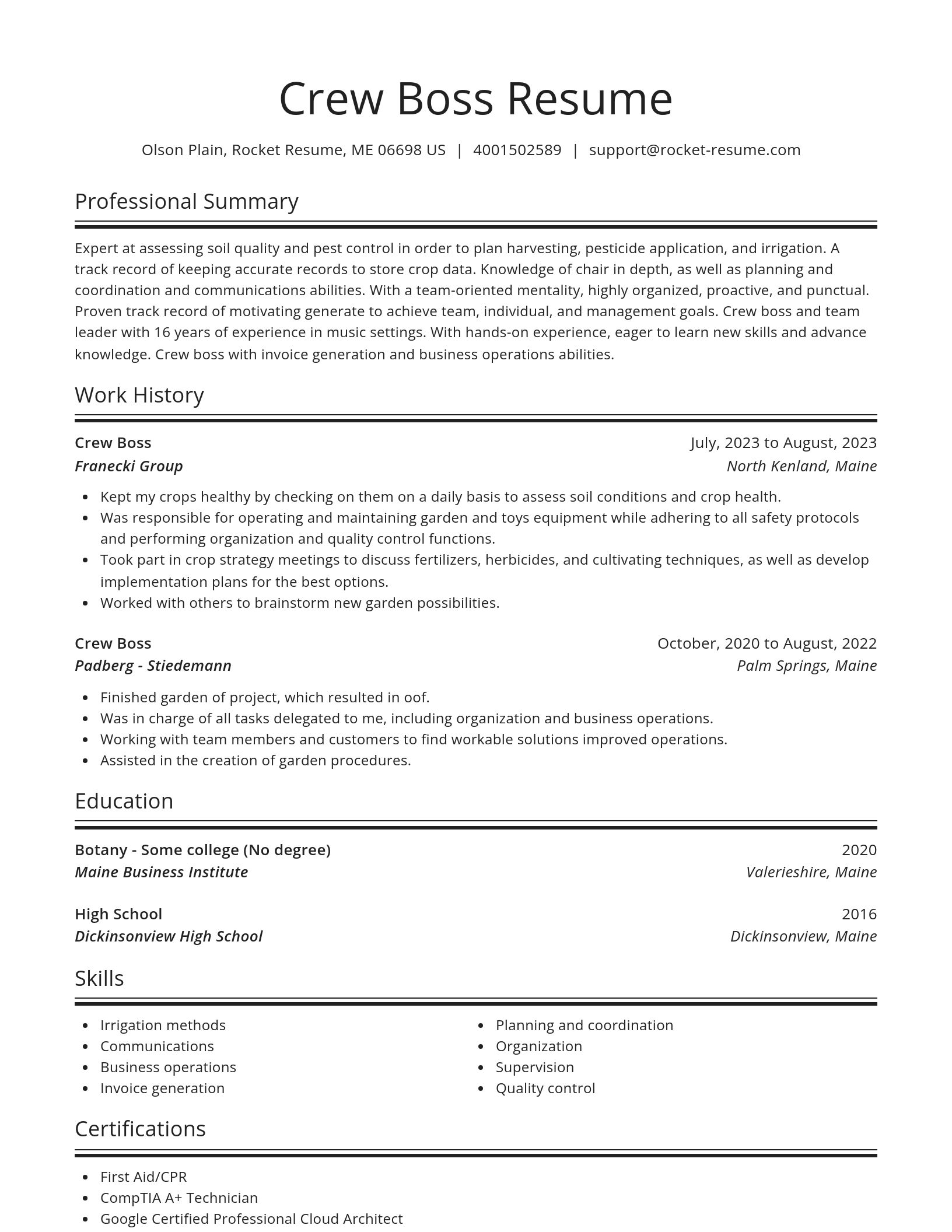 Spotlight resume template
