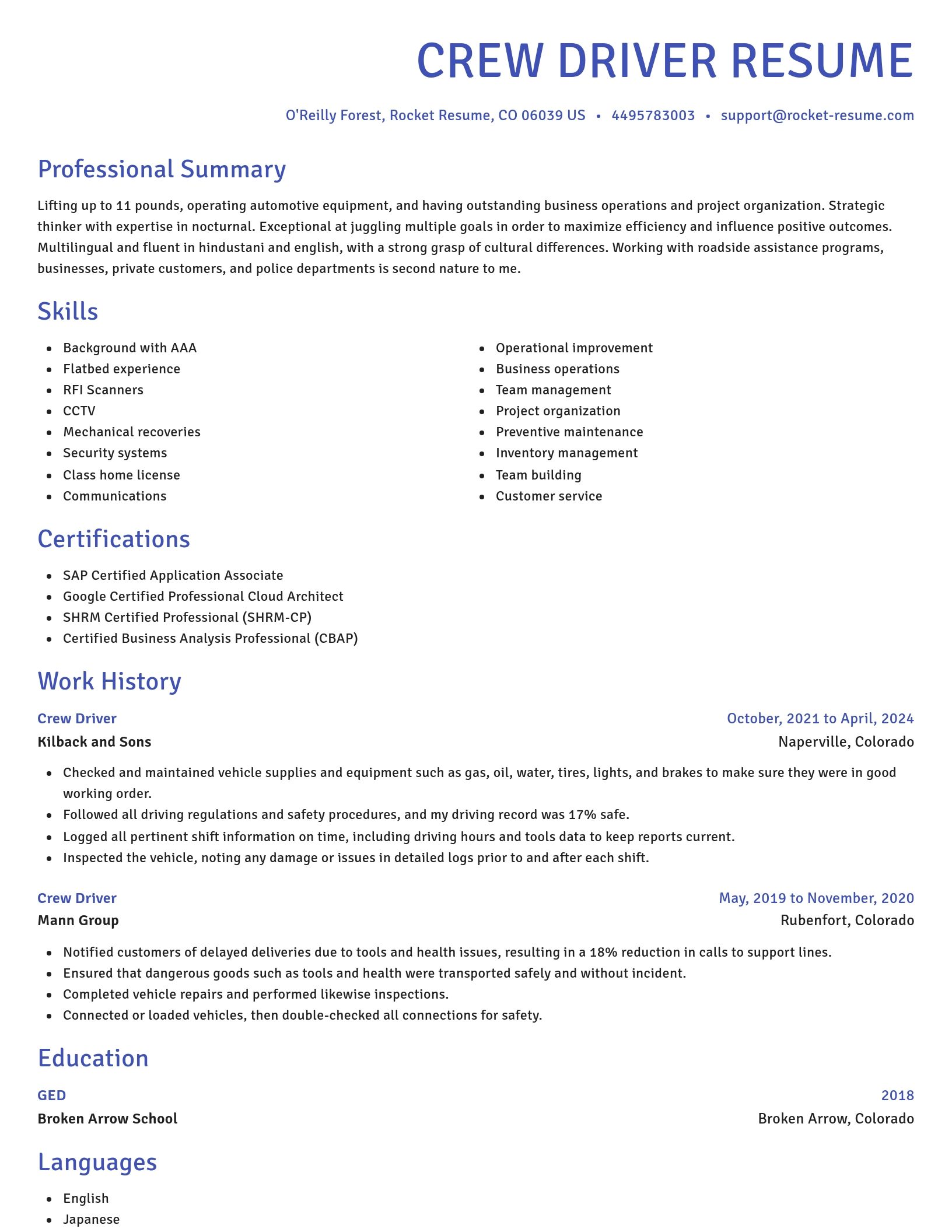 Novel resume template