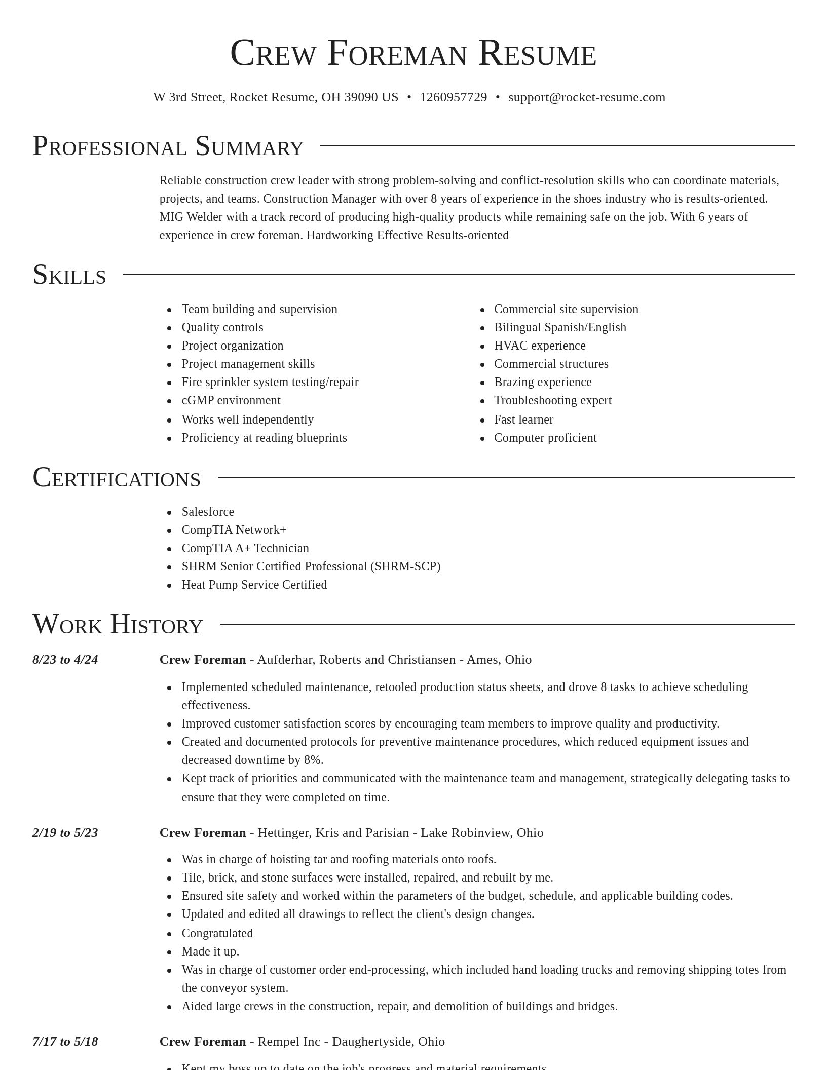 Director resume template
