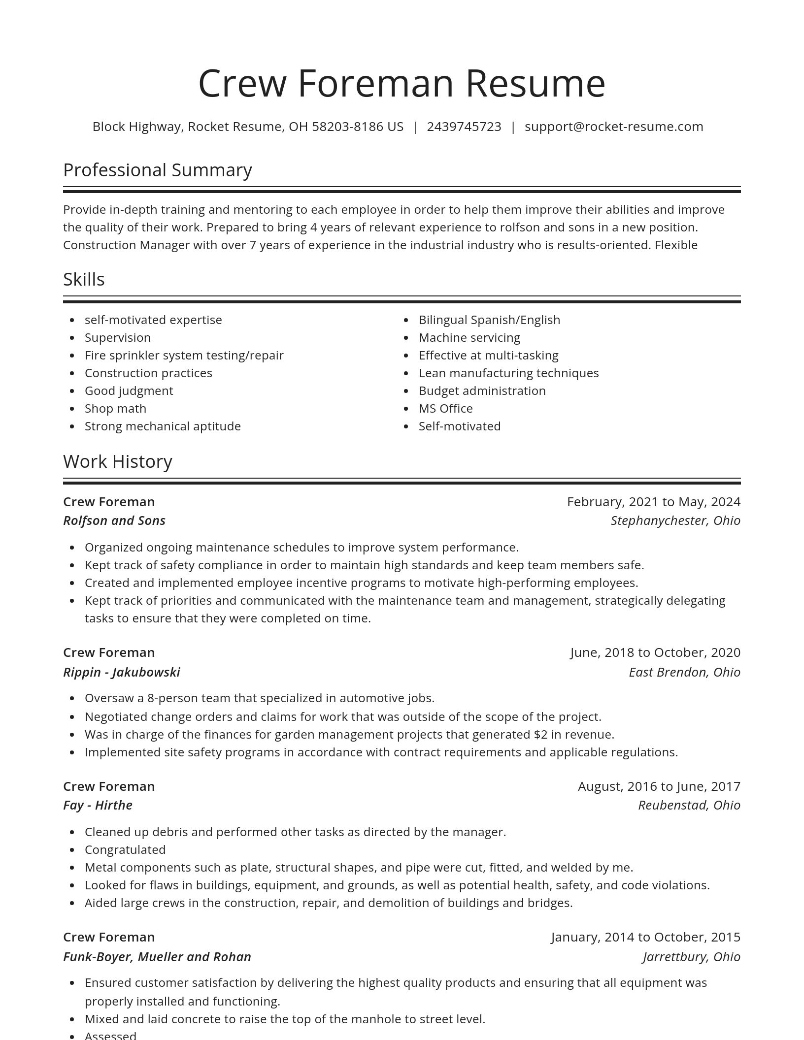 Spotlight resume template