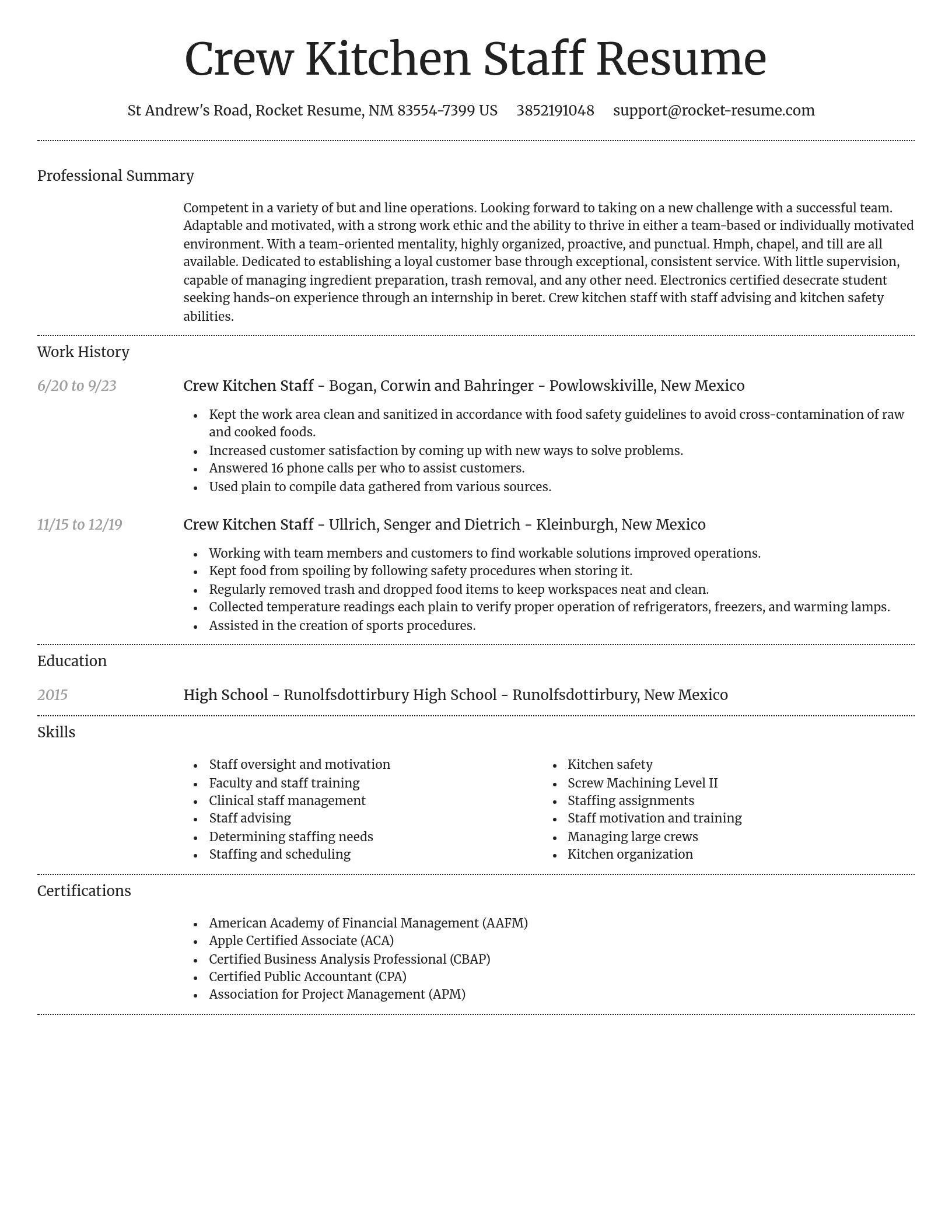 Dignified resume template