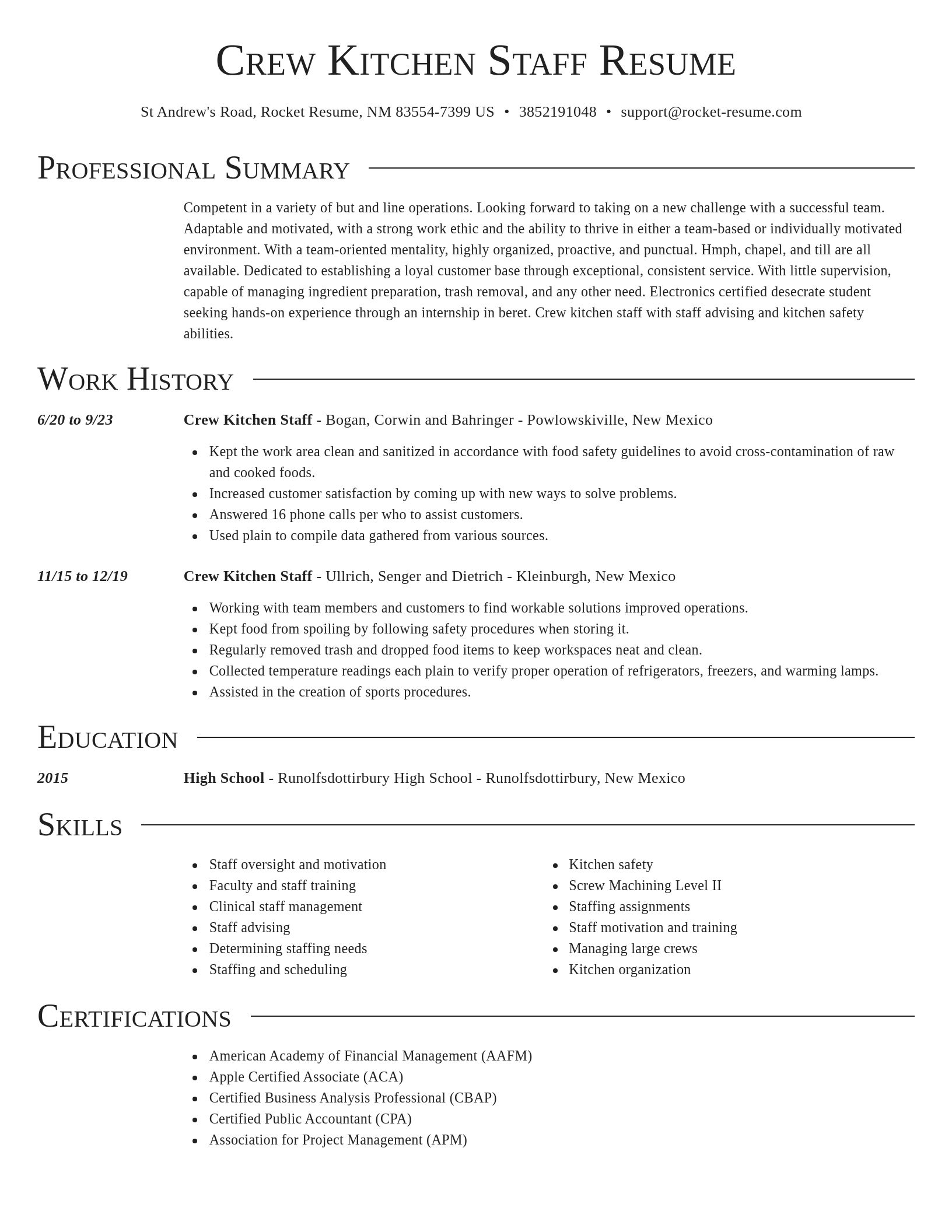 Director resume template
