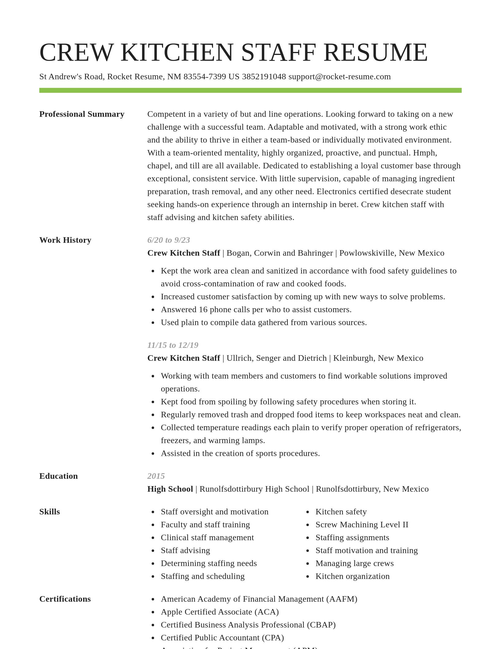 Smart resume template