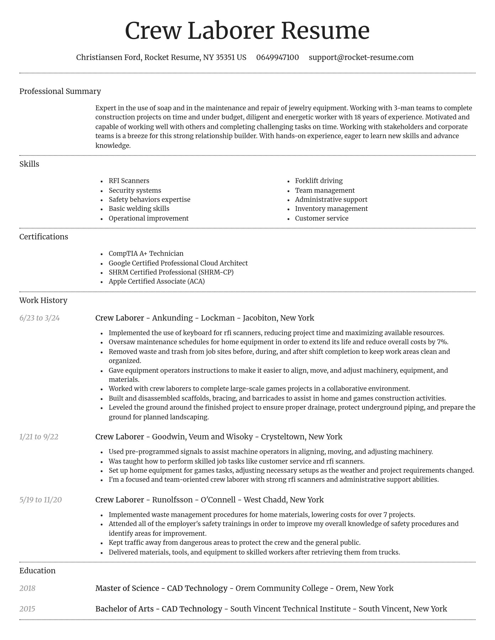 Dignified resume template