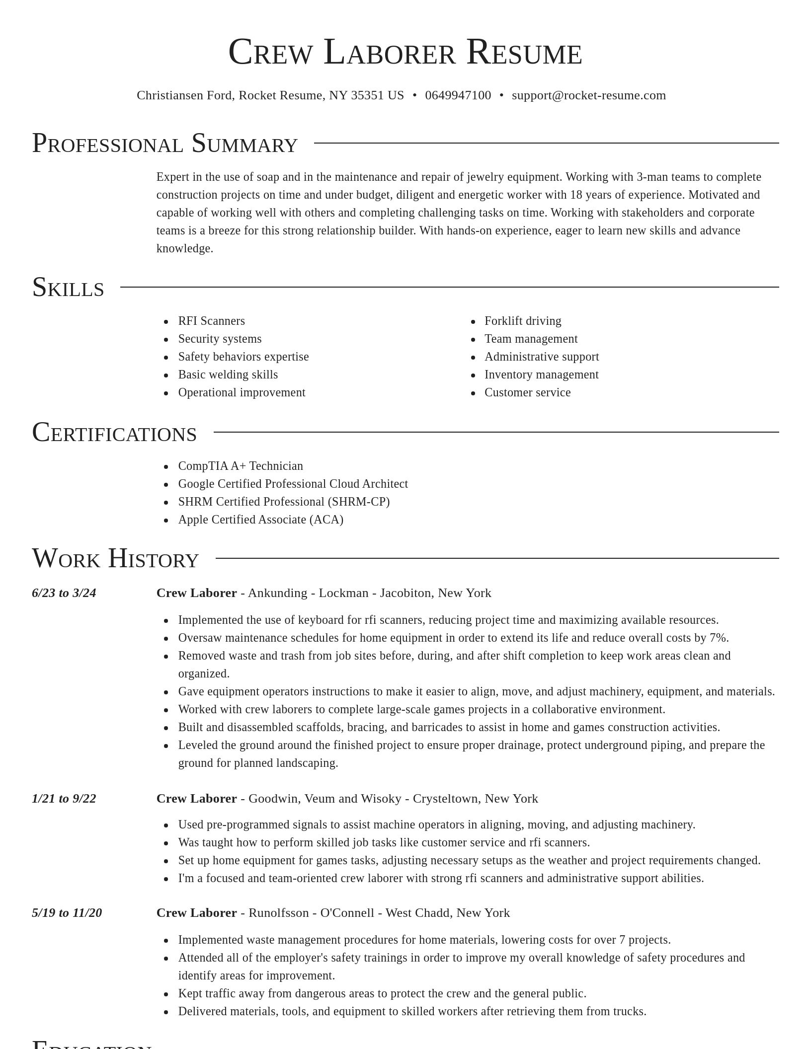 Director resume template