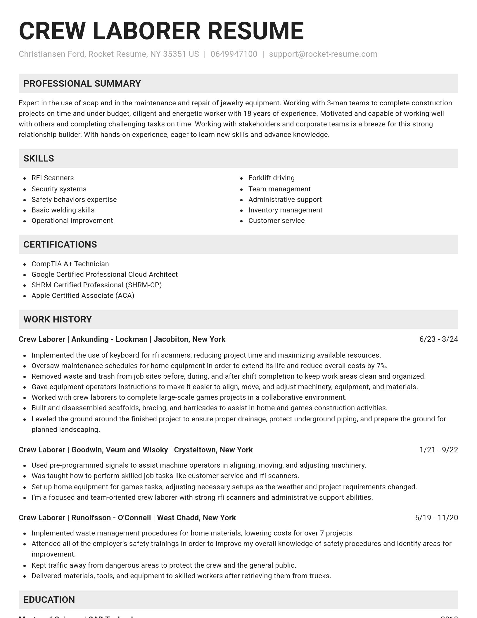 Genius resume template