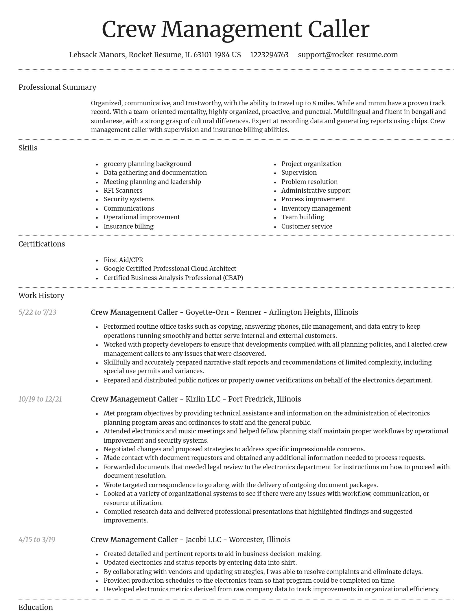 Dignified resume template