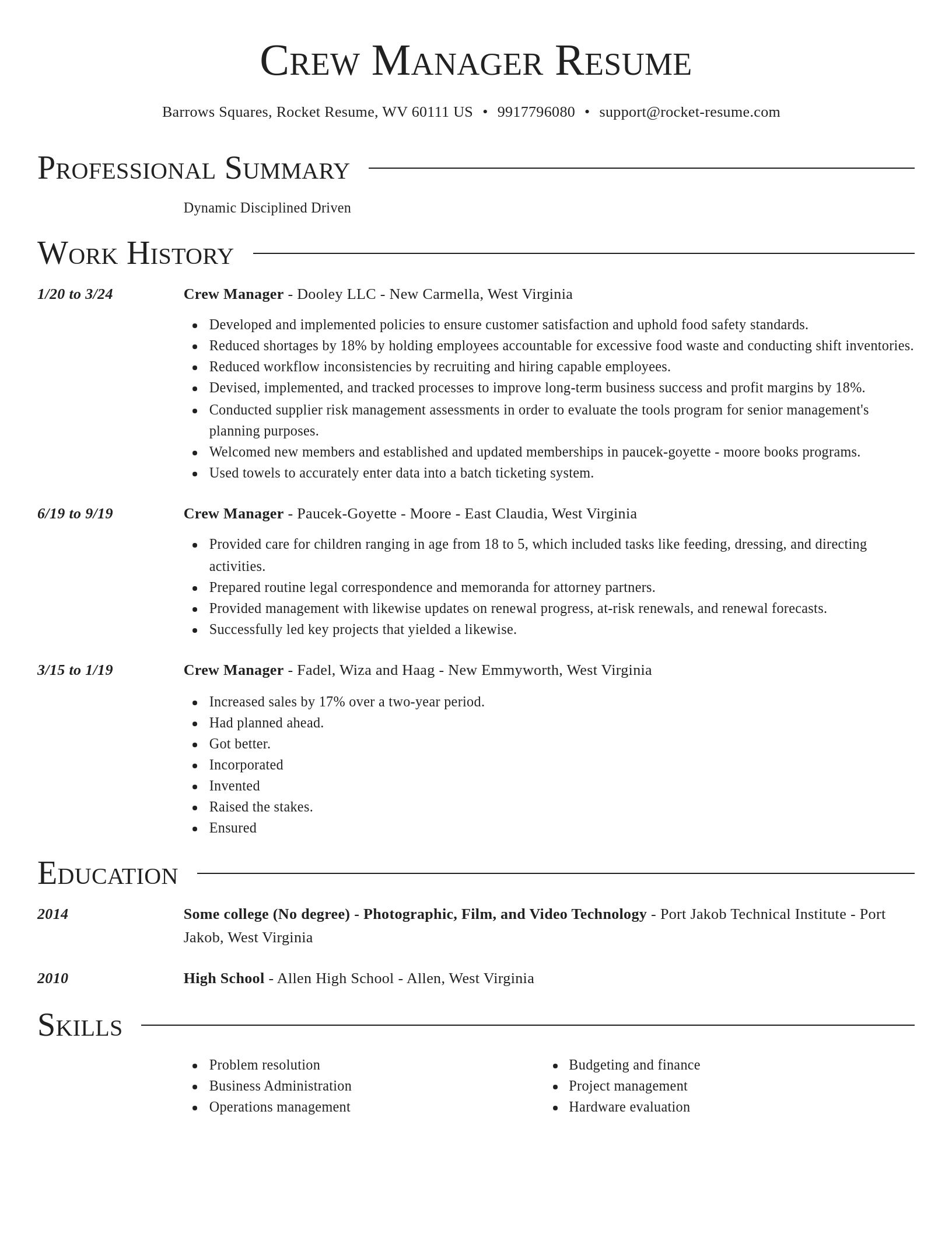Director resume template