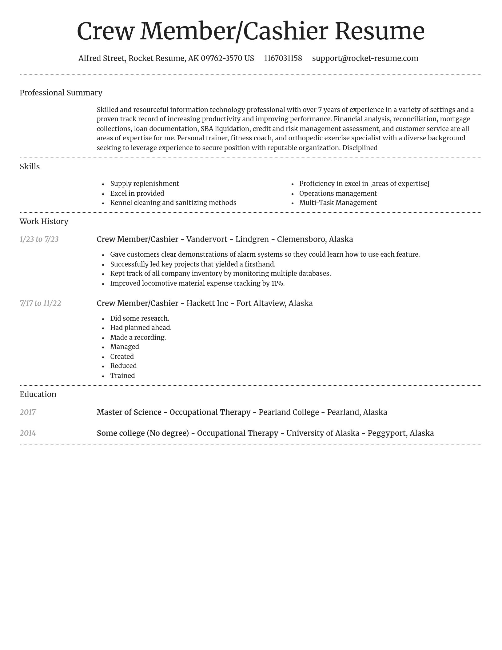 Dignified resume template