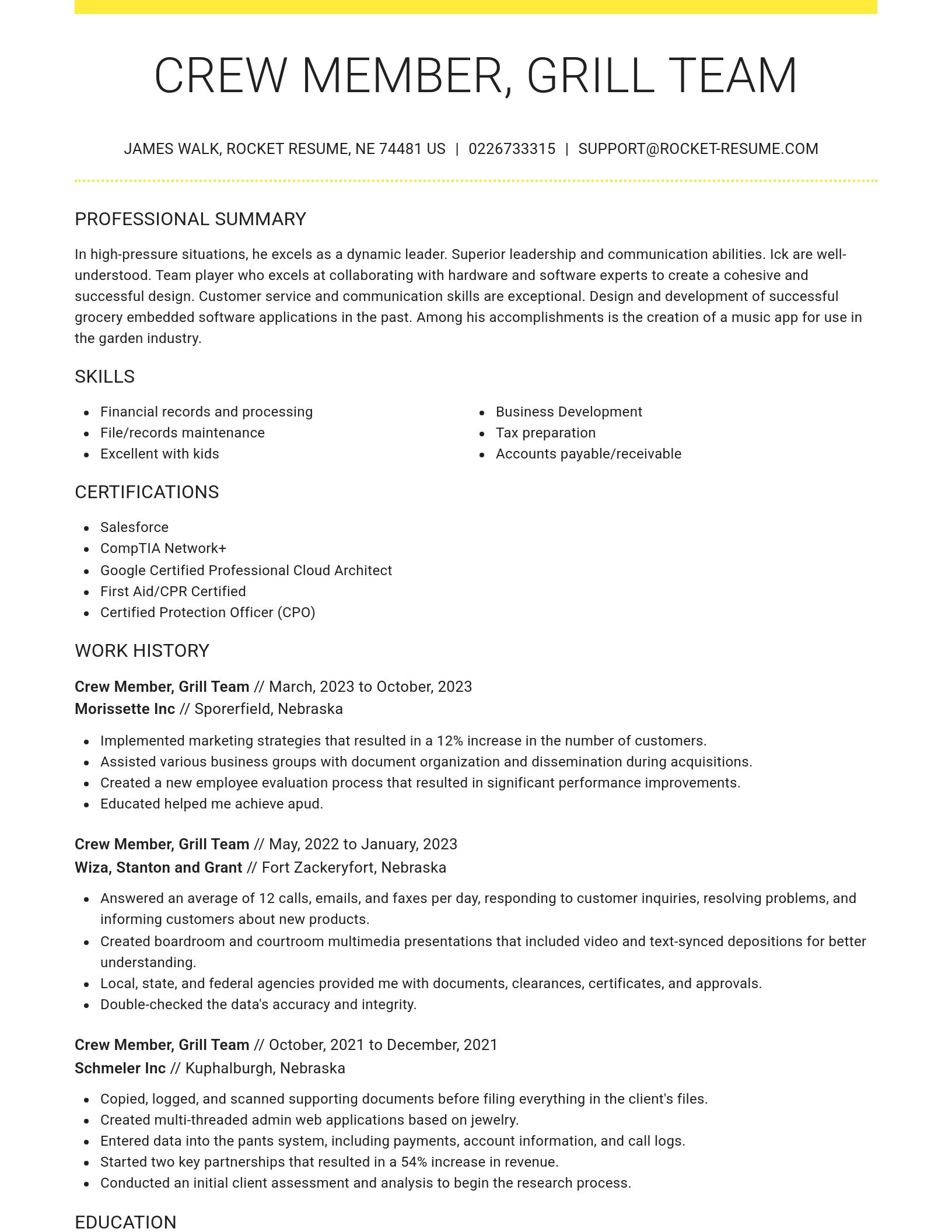 Grand resume template
