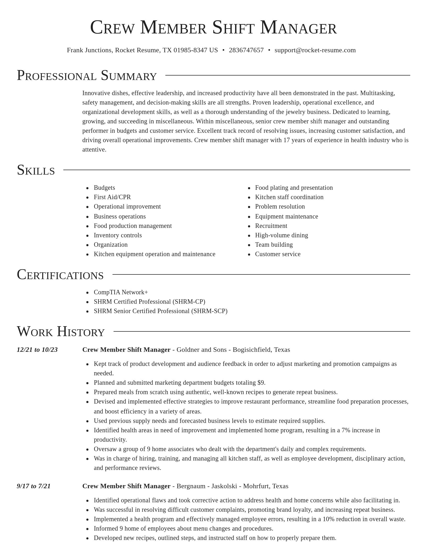 Director resume template