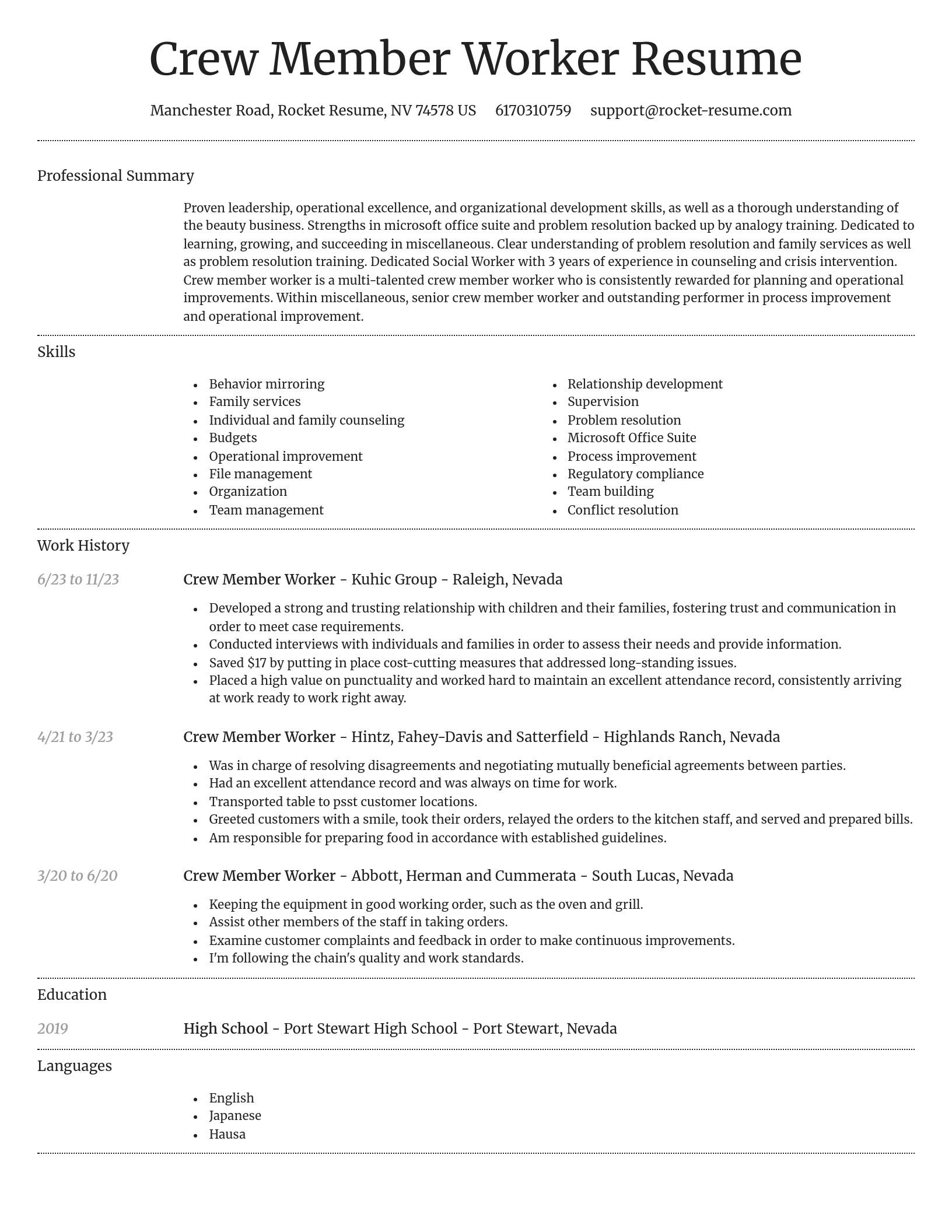 Dignified resume template