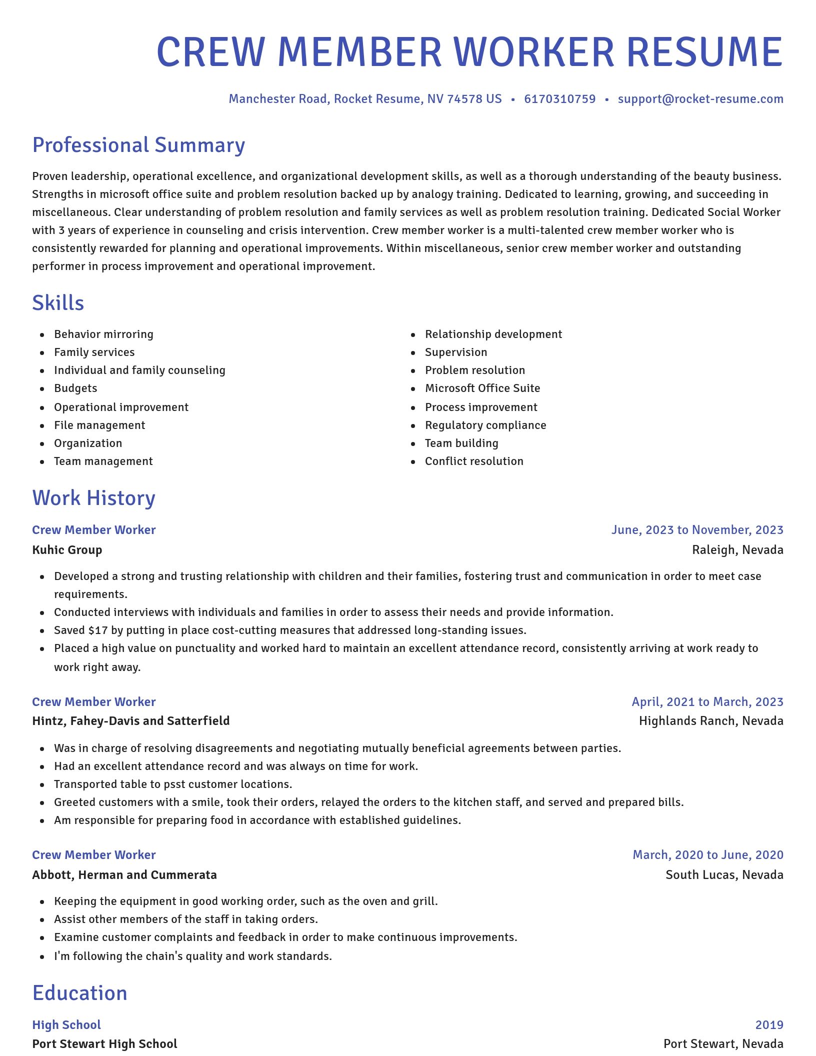 Novel resume template