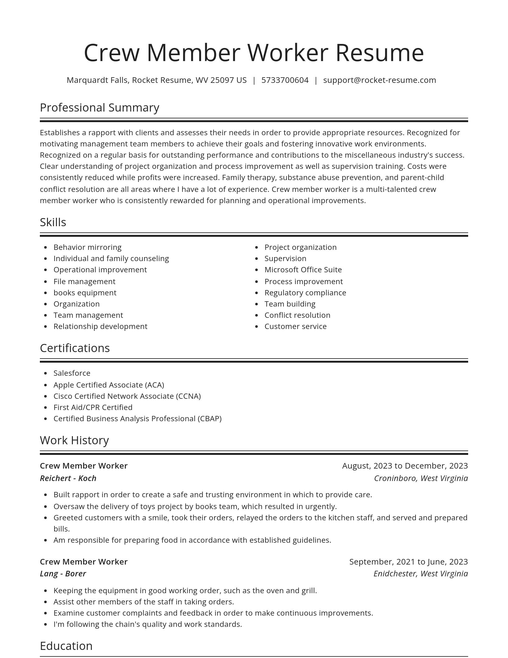 Spotlight resume template