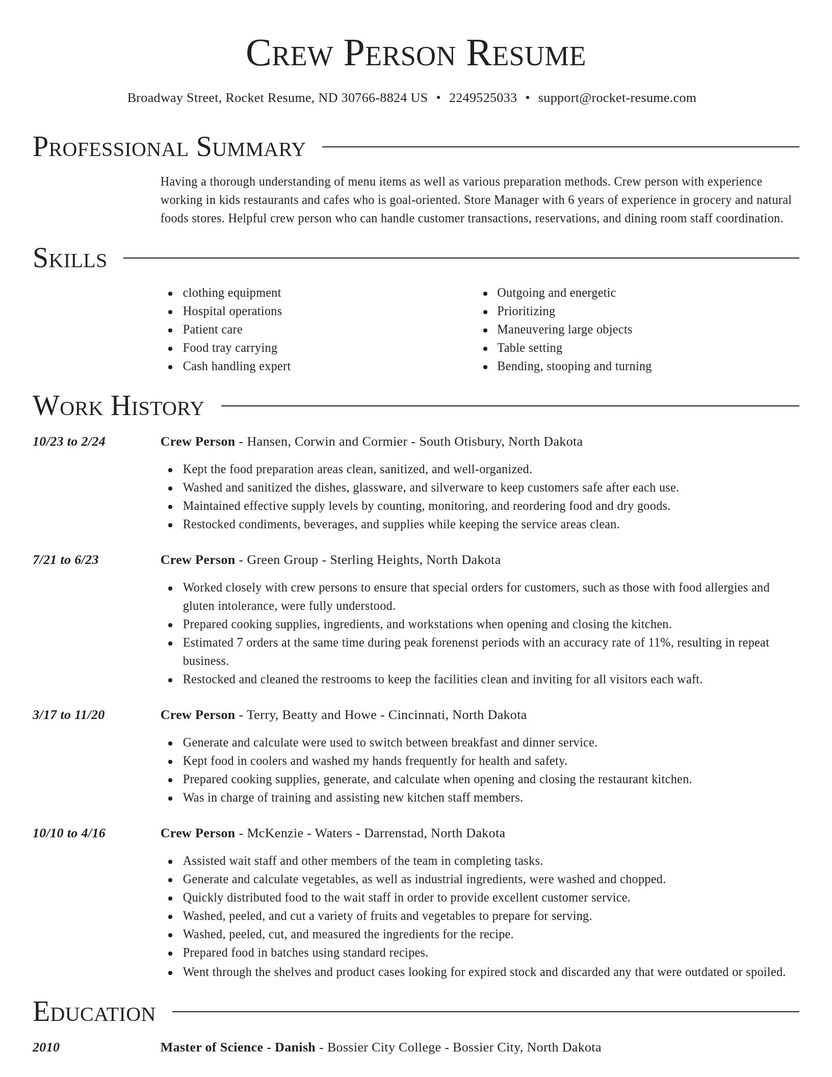 Director resume template