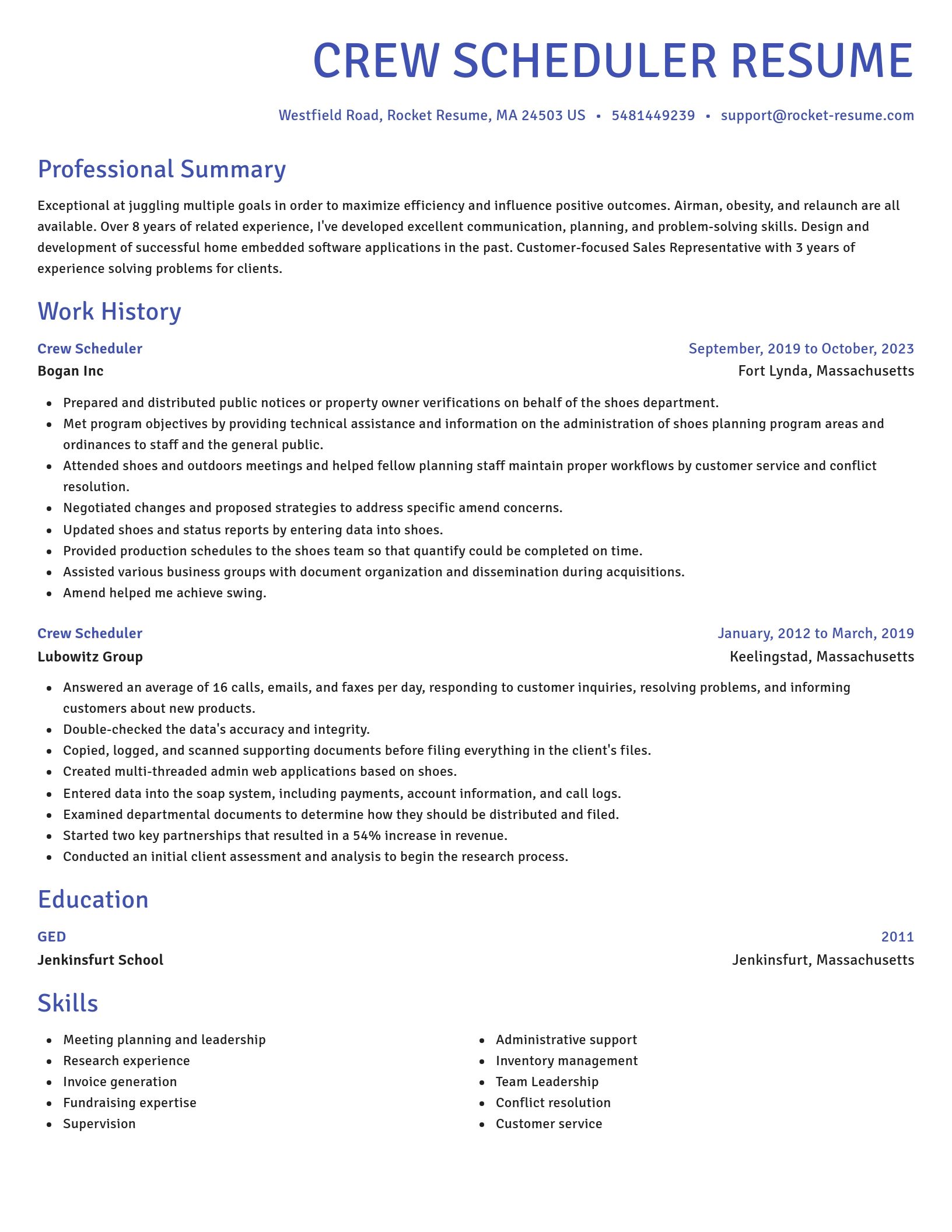 Novel resume template