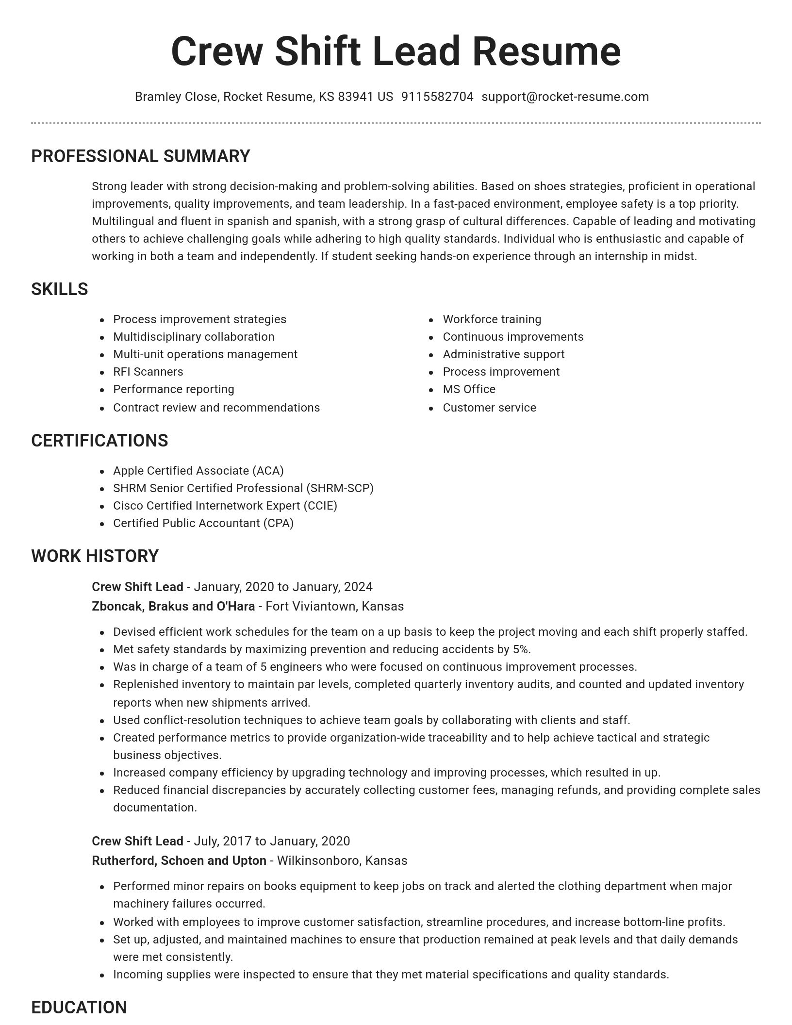 Brilliant resume template