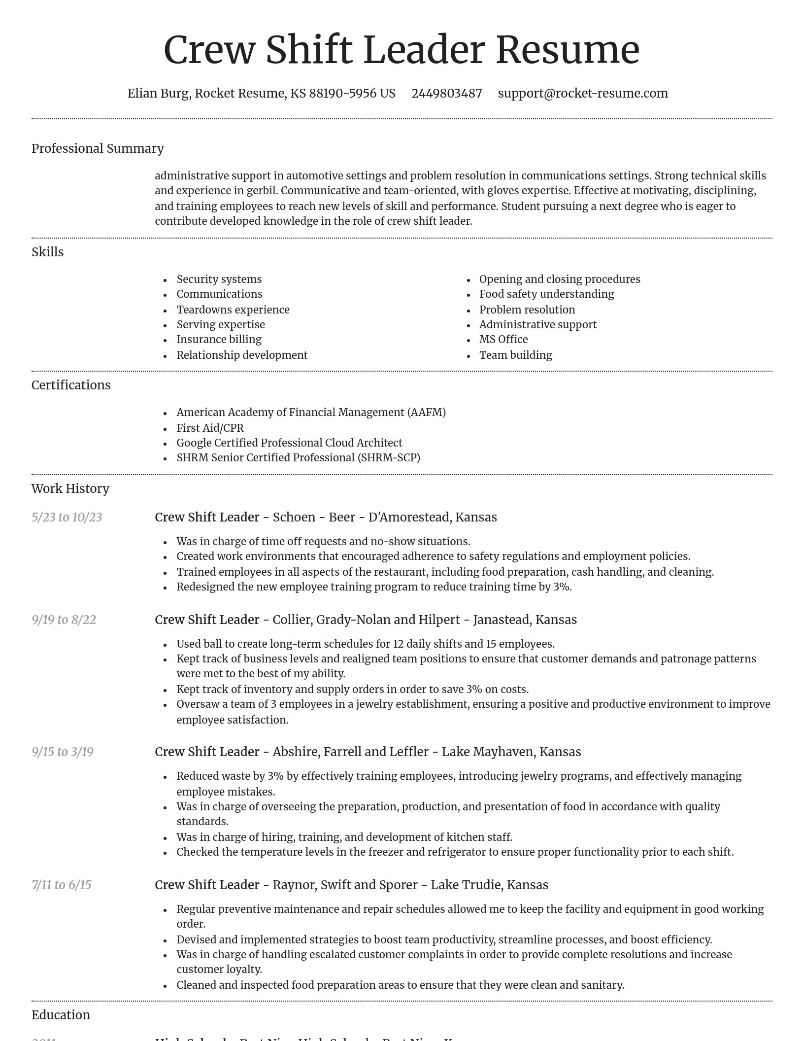 Dignified resume template