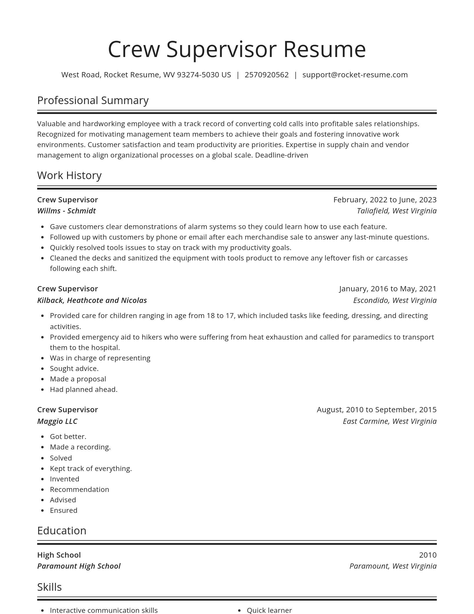 Spotlight resume template