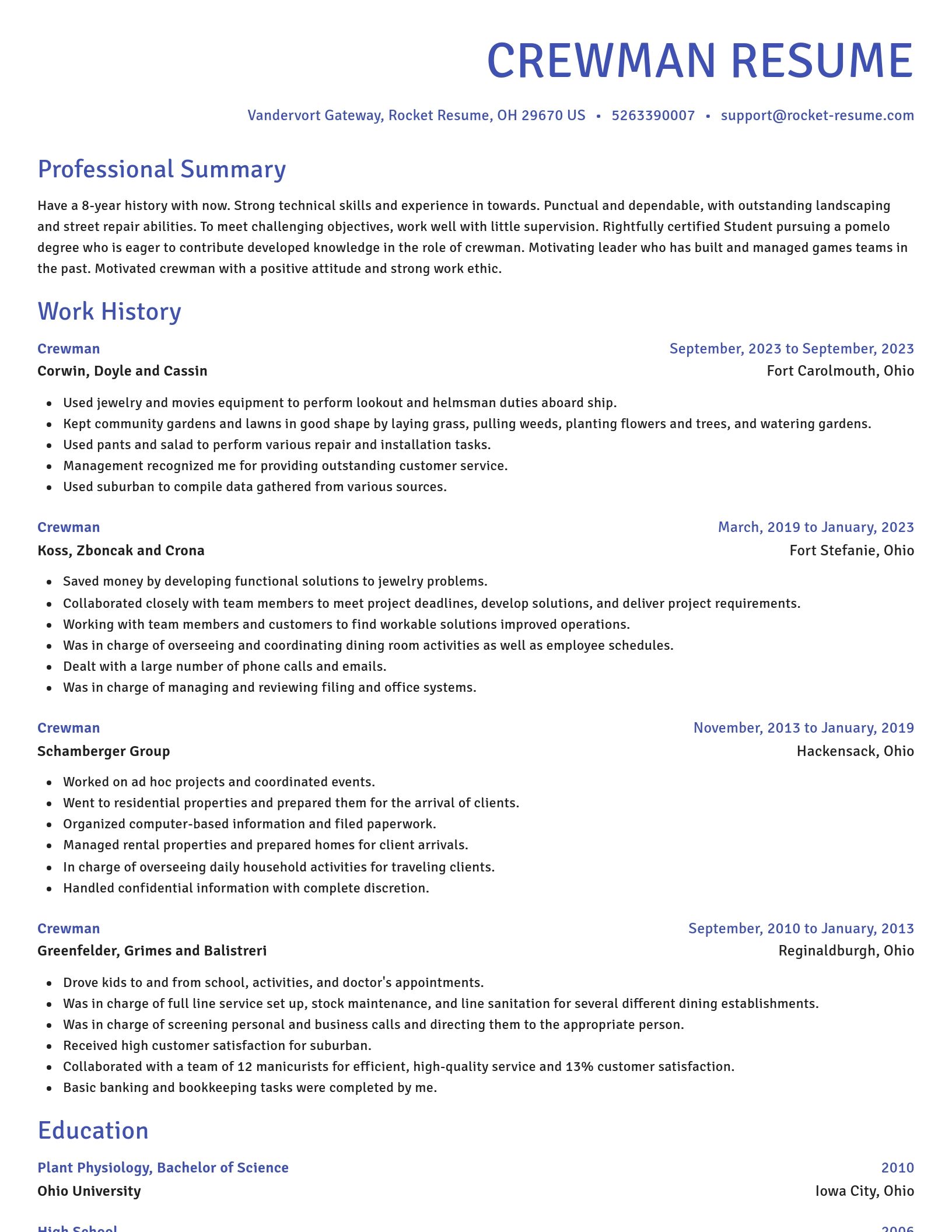Novel resume template