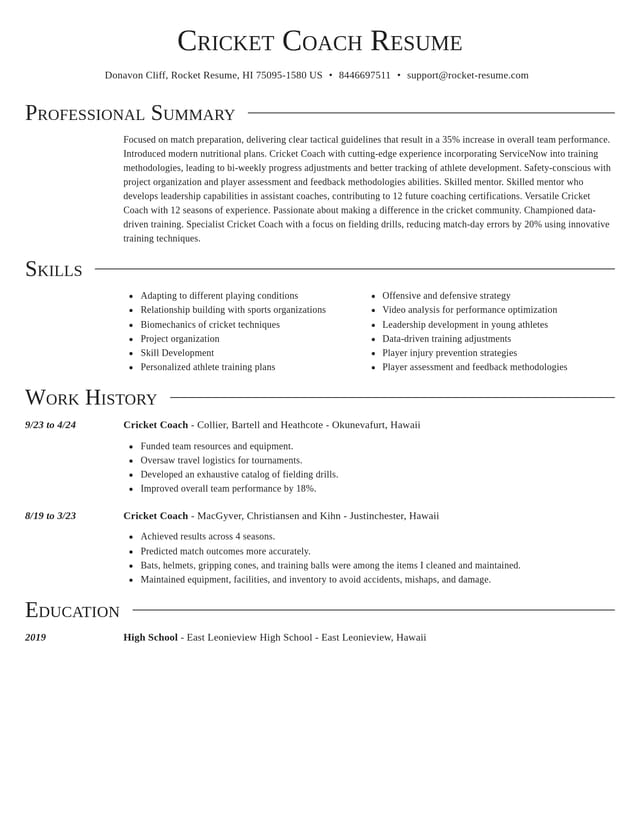 Director resume template