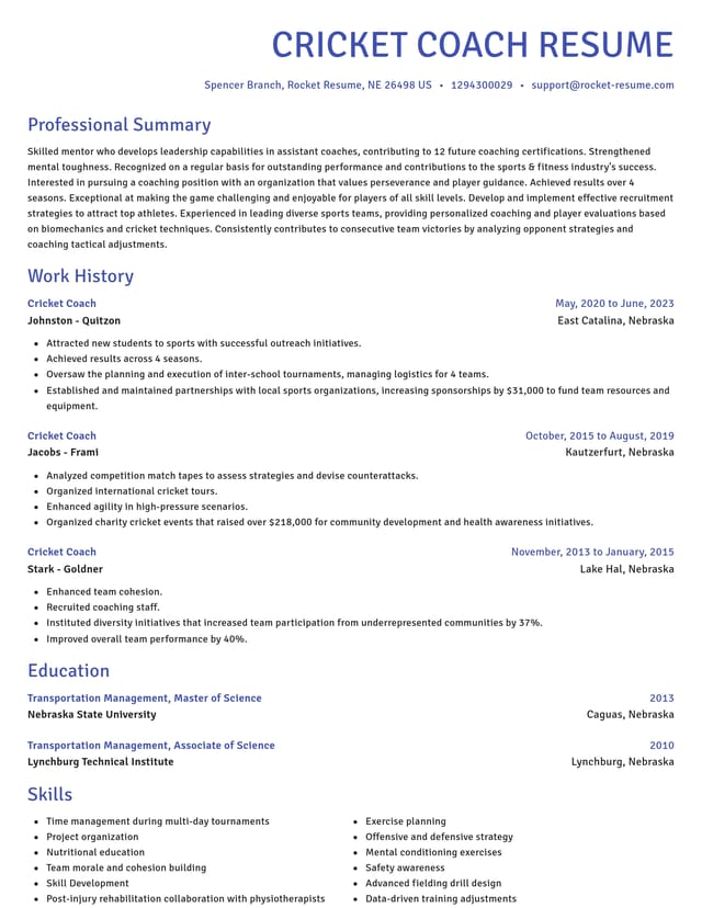 Novel resume template