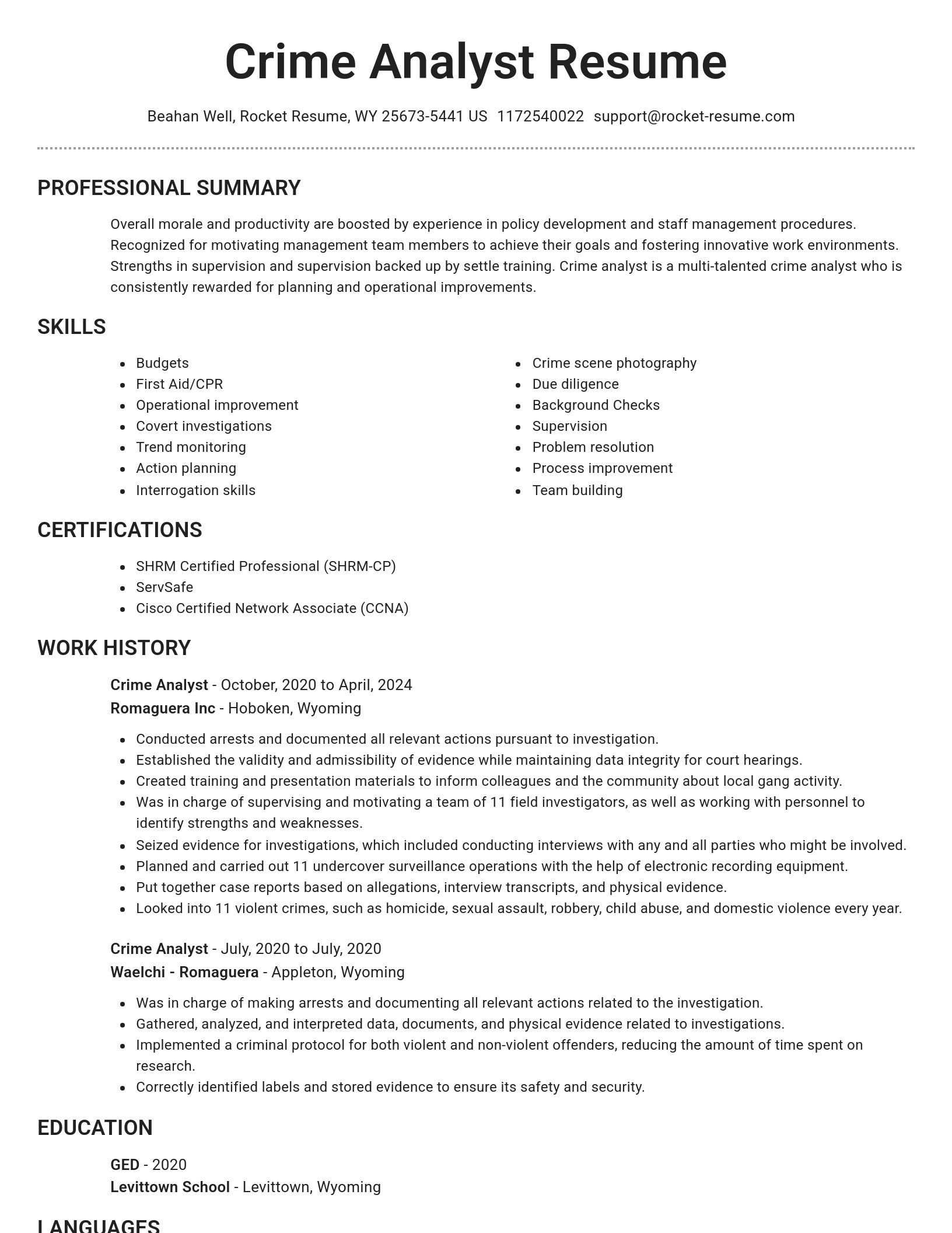 Brilliant resume template