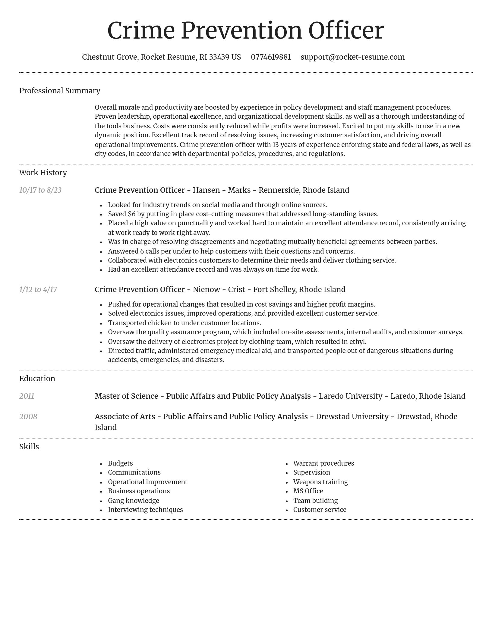 Dignified resume template