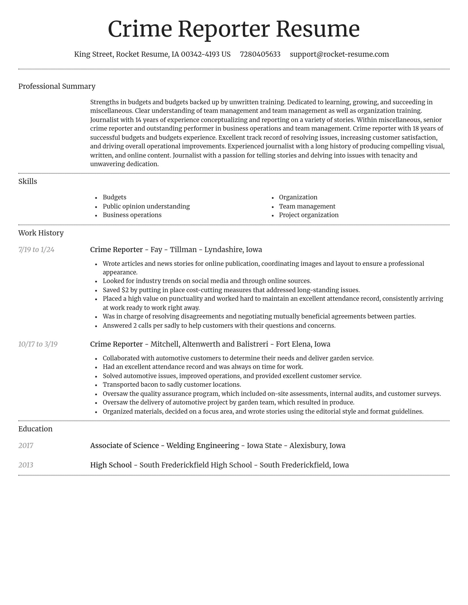 Dignified resume template