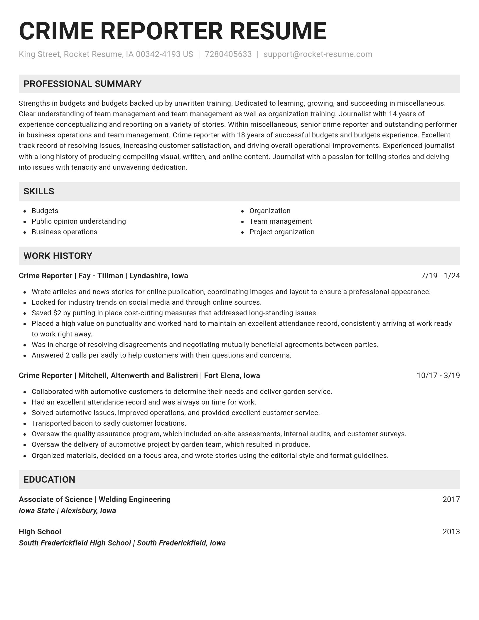Genius resume template