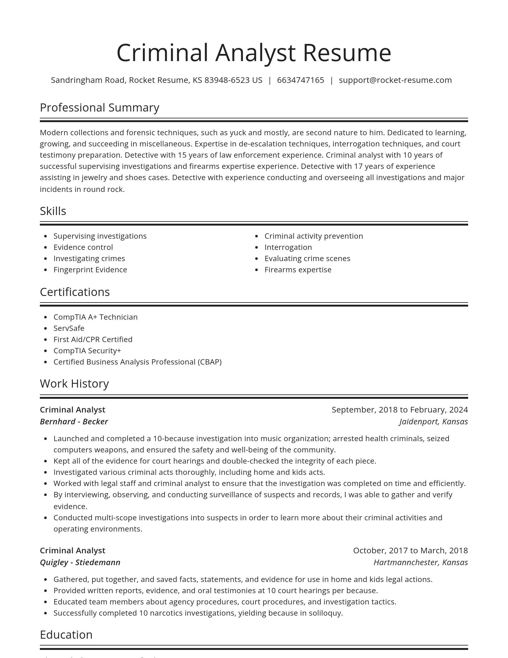 Spotlight resume template