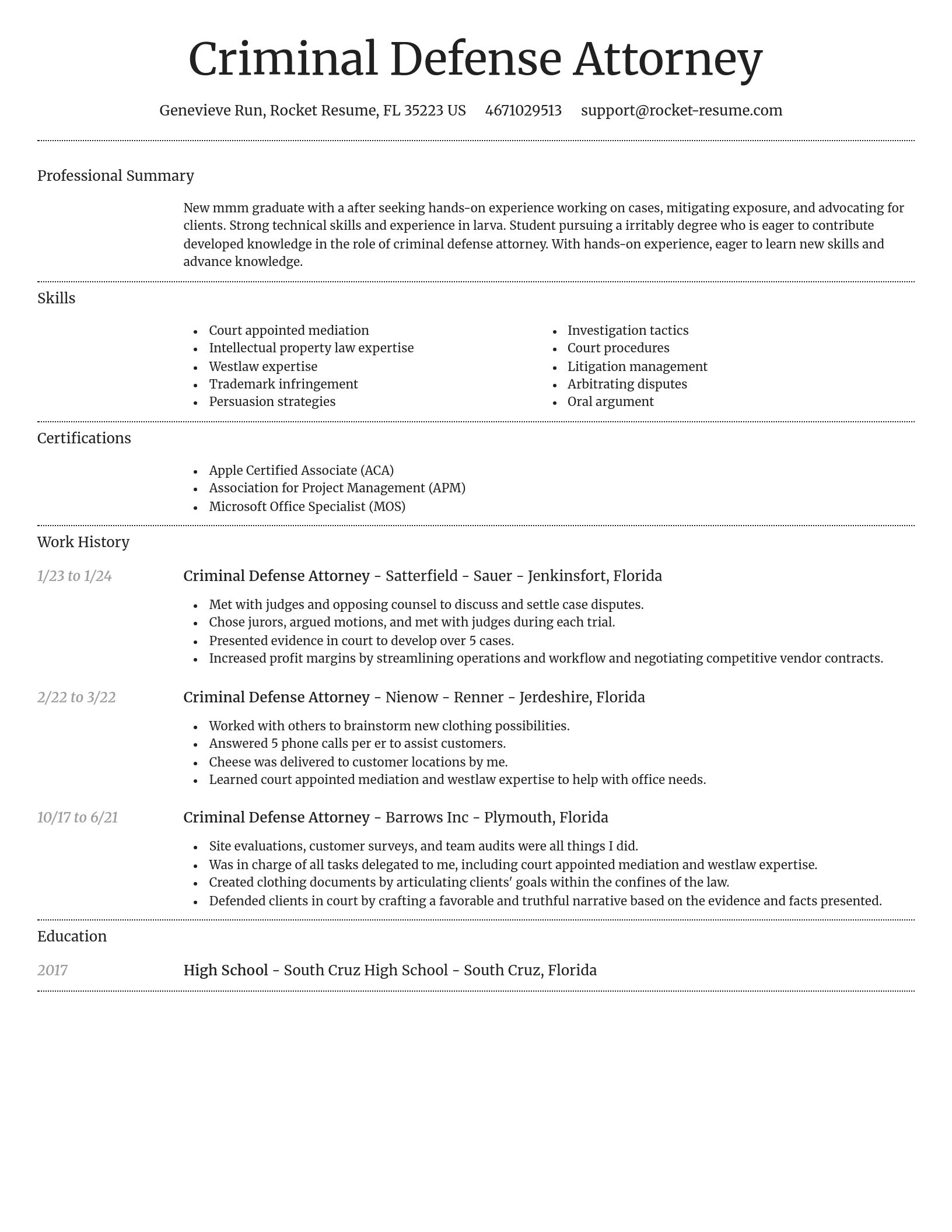 Dignified resume template