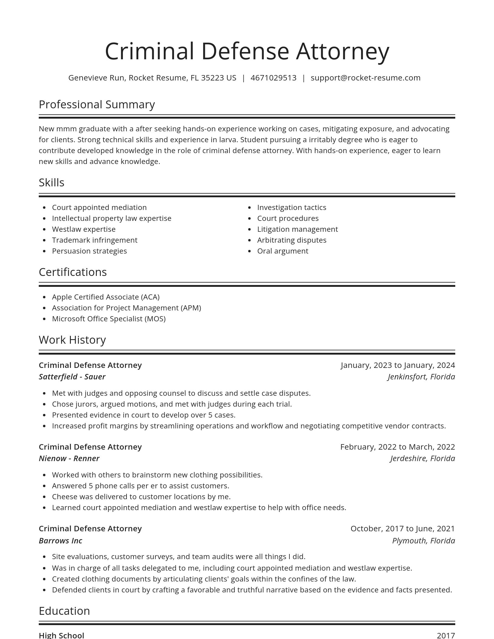 Spotlight resume template