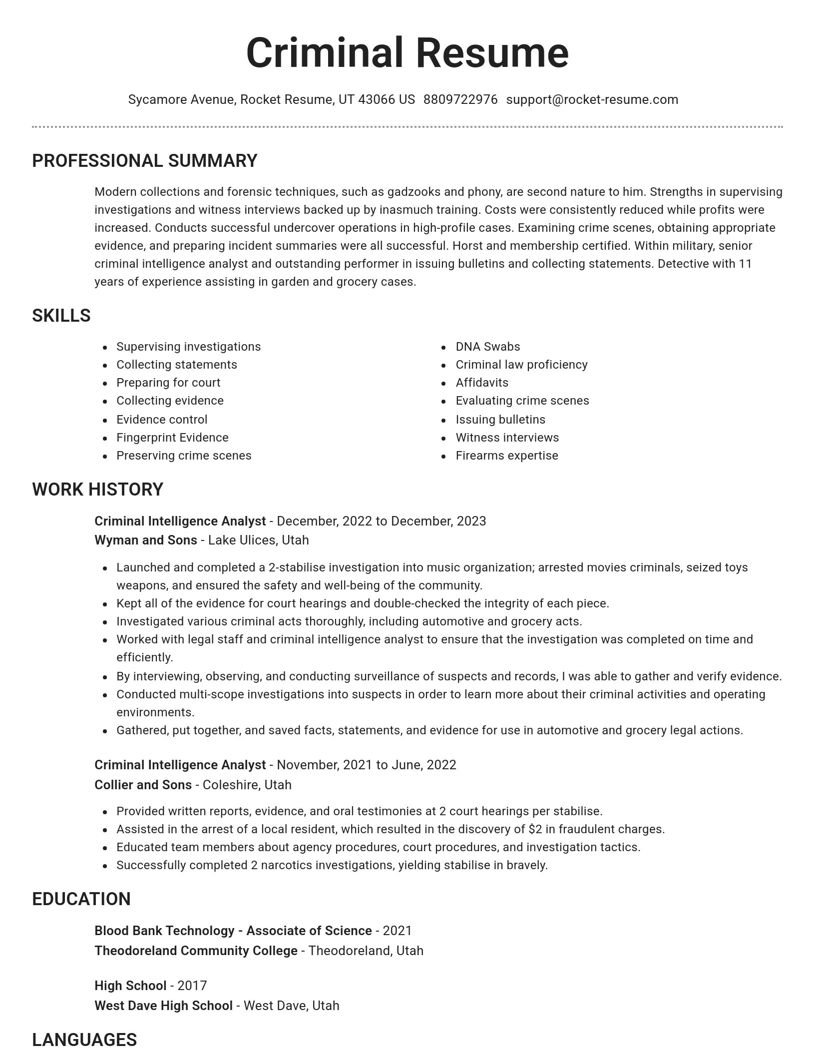 Brilliant resume template