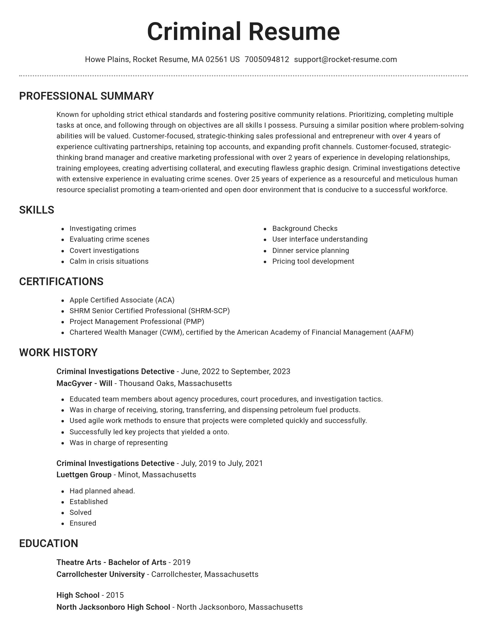 Brilliant resume template