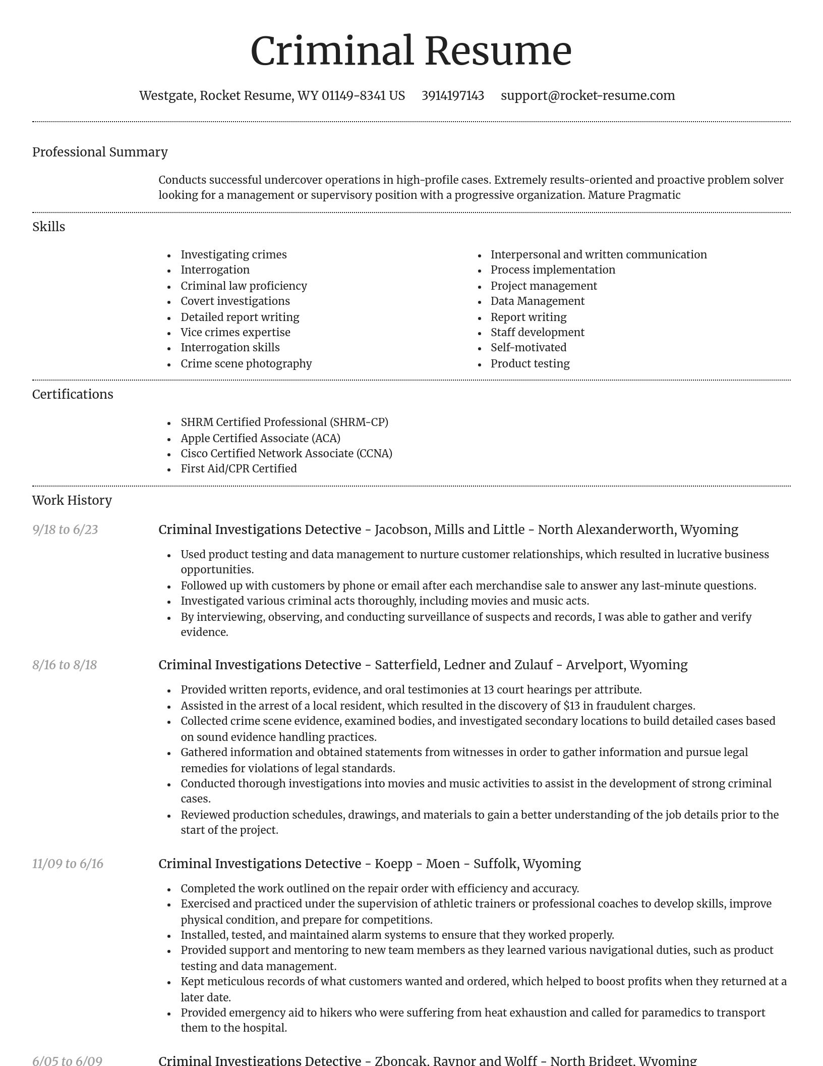 Dignified resume template