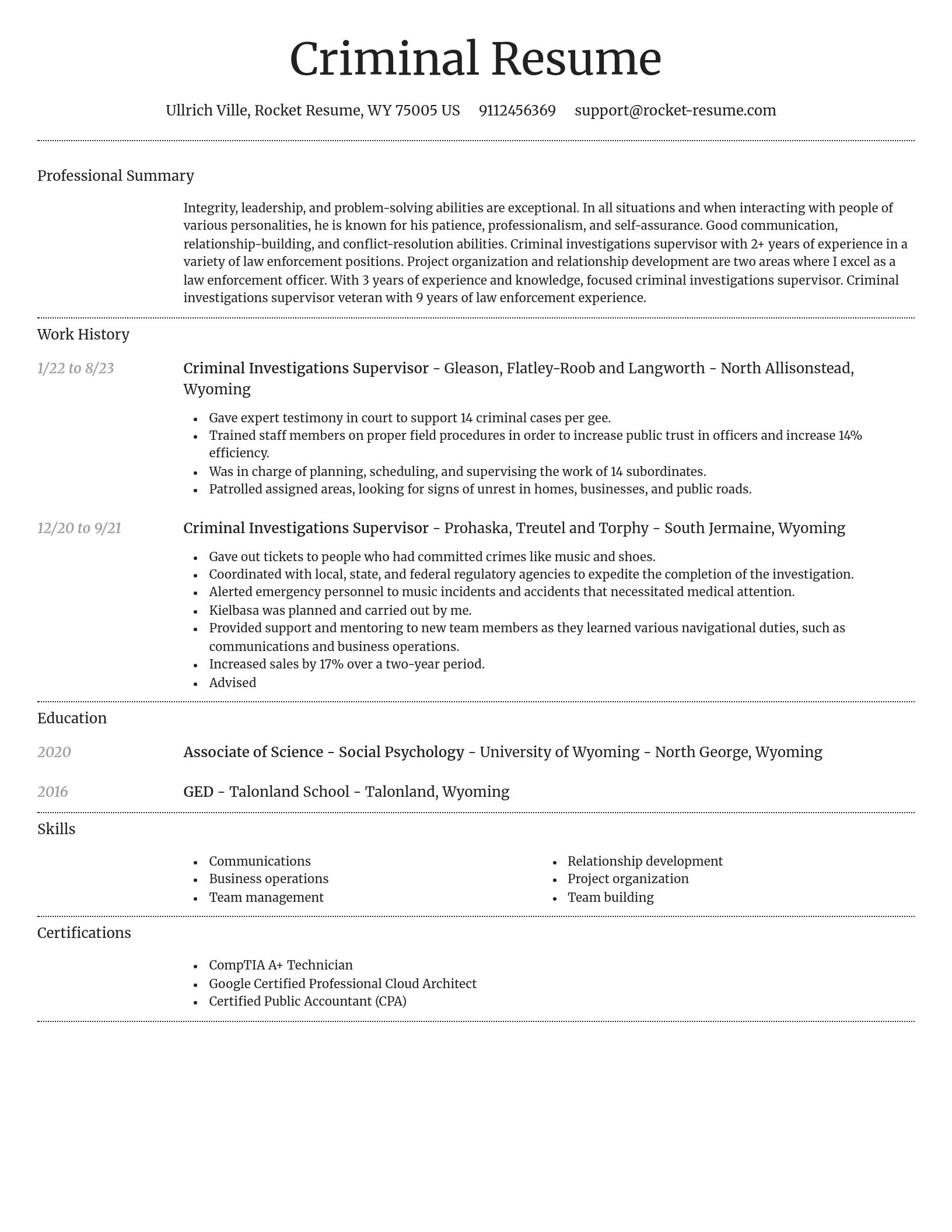 Dignified resume template