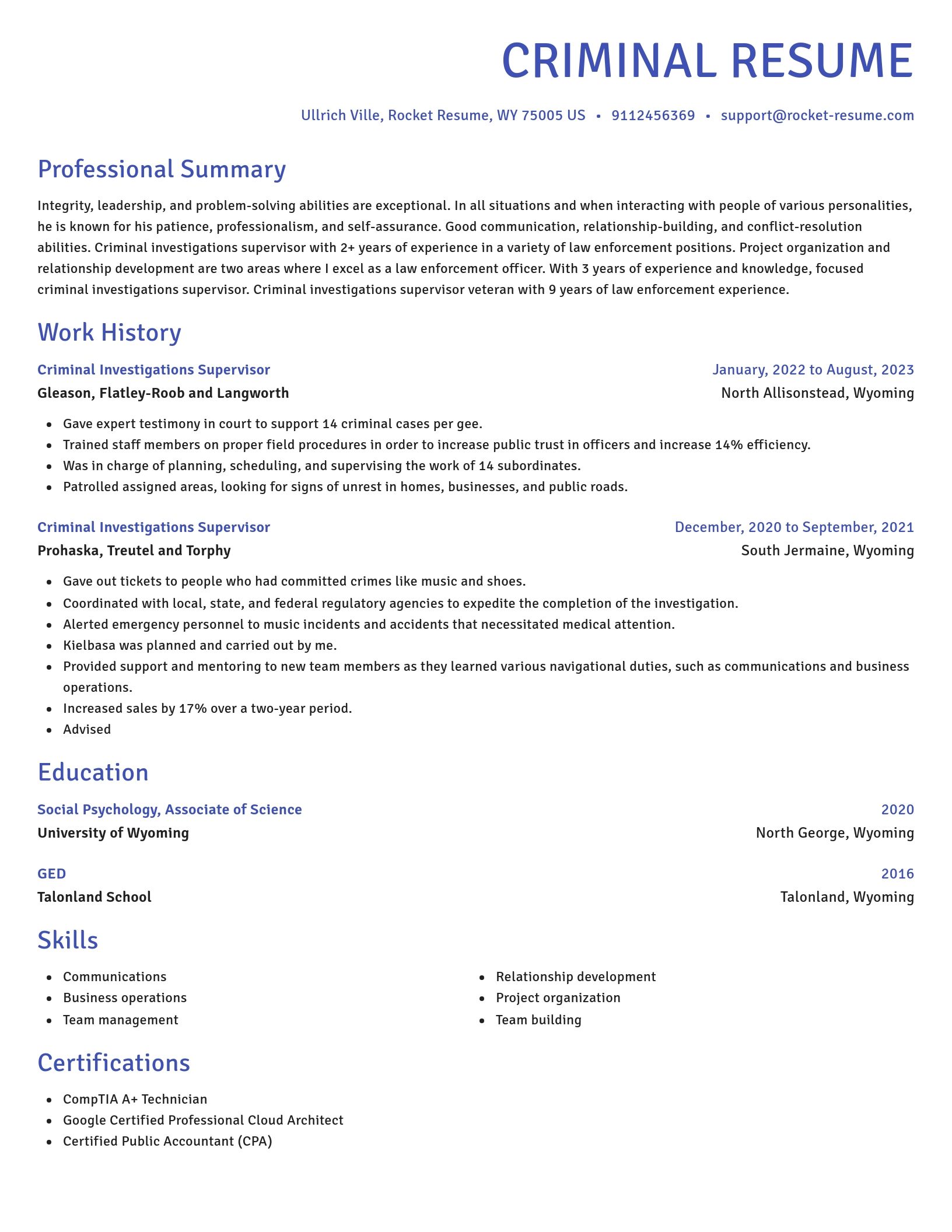 Novel resume template