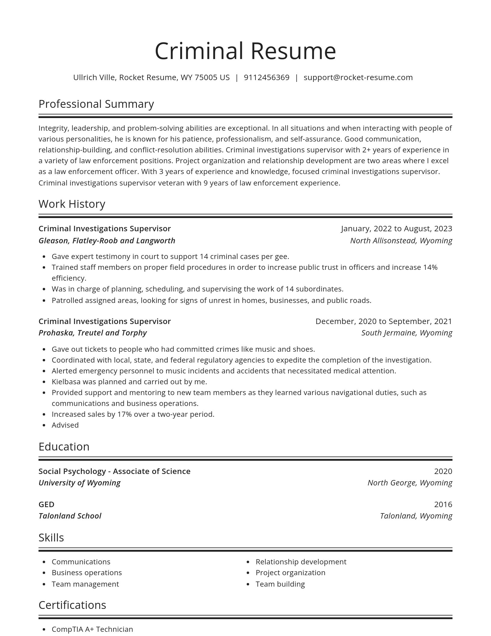Spotlight resume template