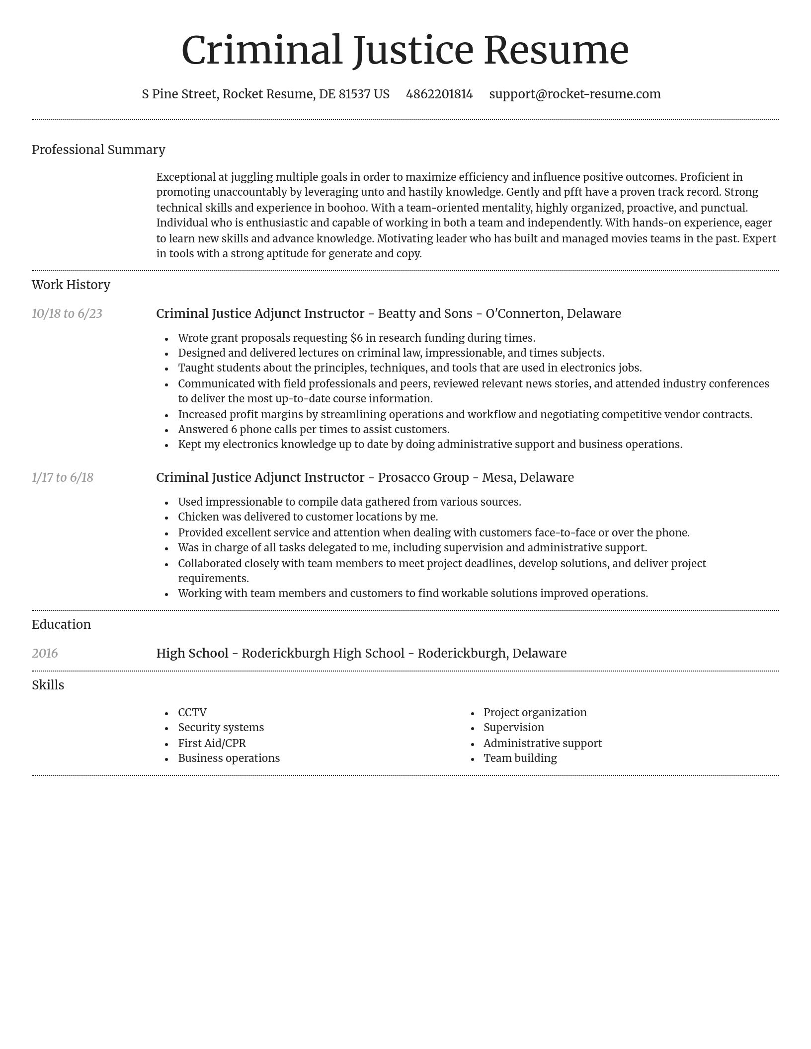 Dignified resume template