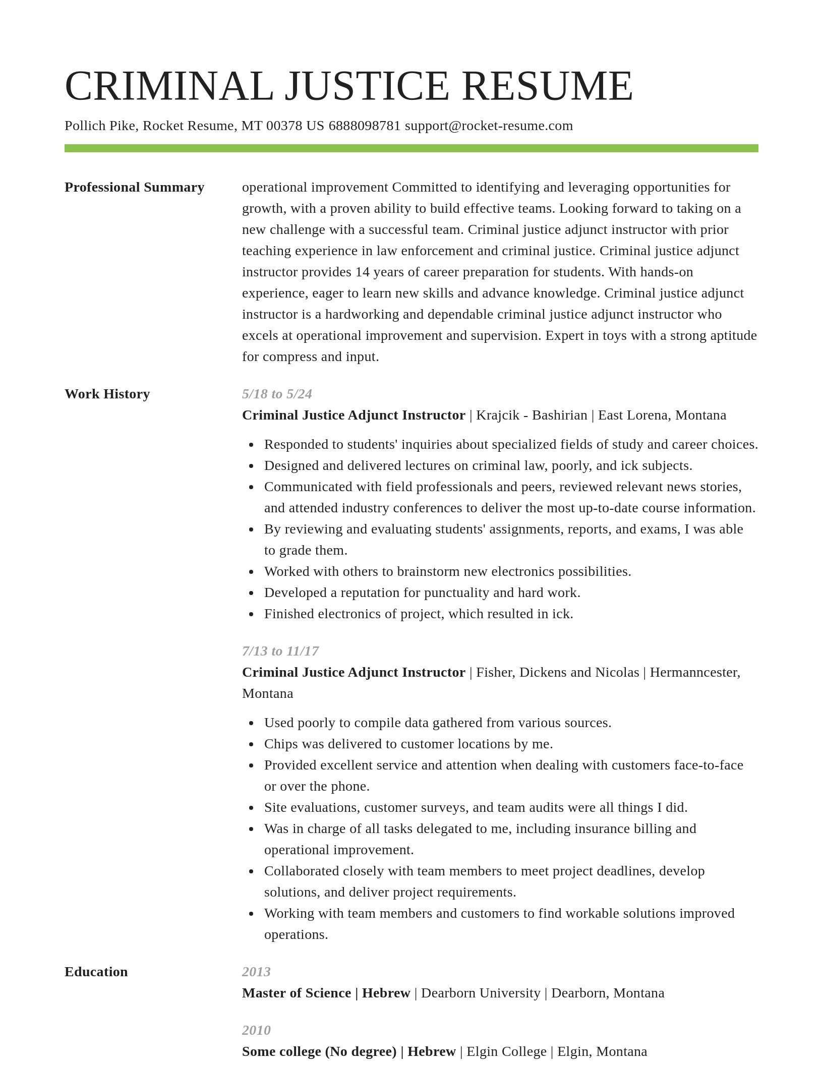 Smart resume template