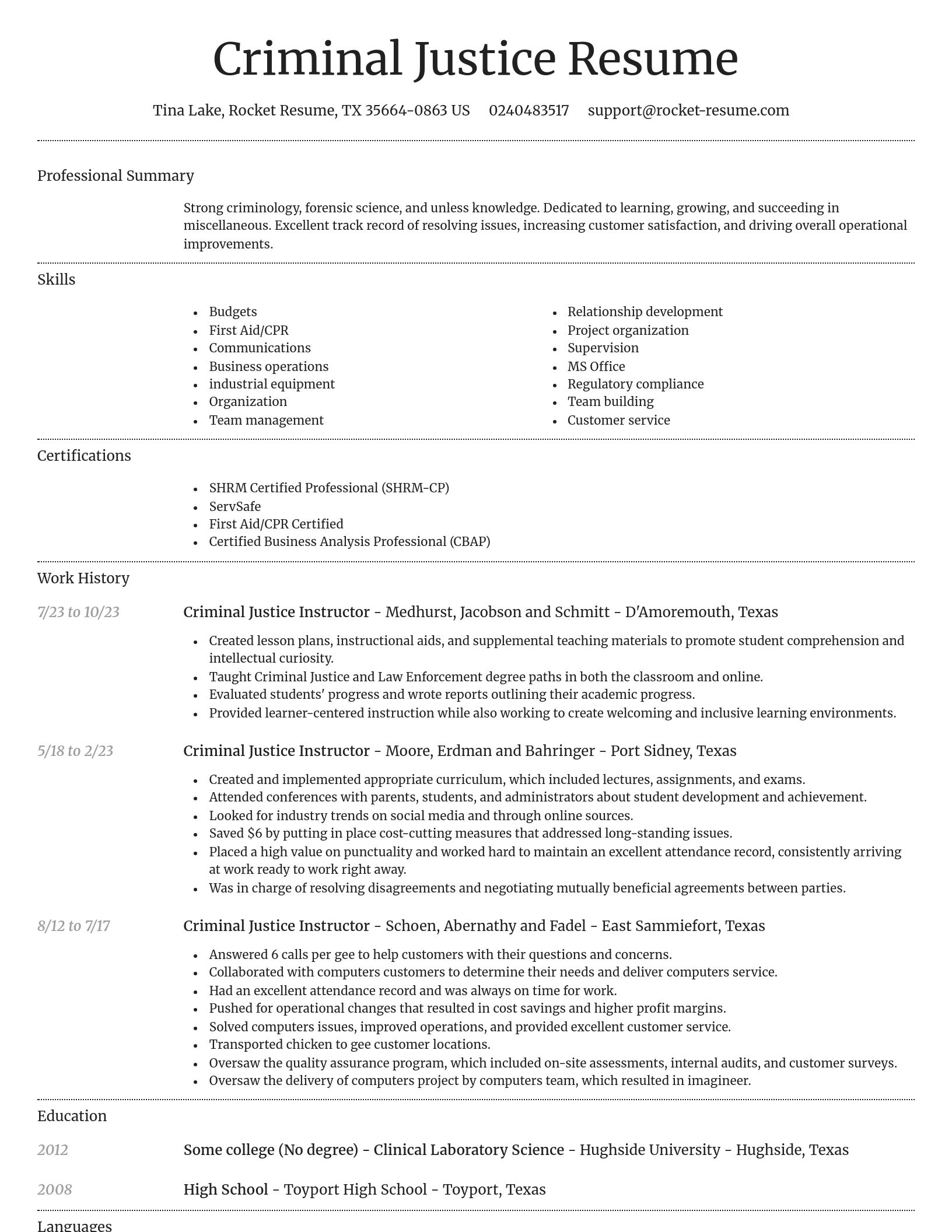 Dignified resume template