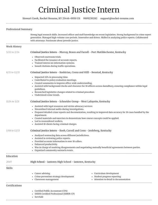 Dignified resume template