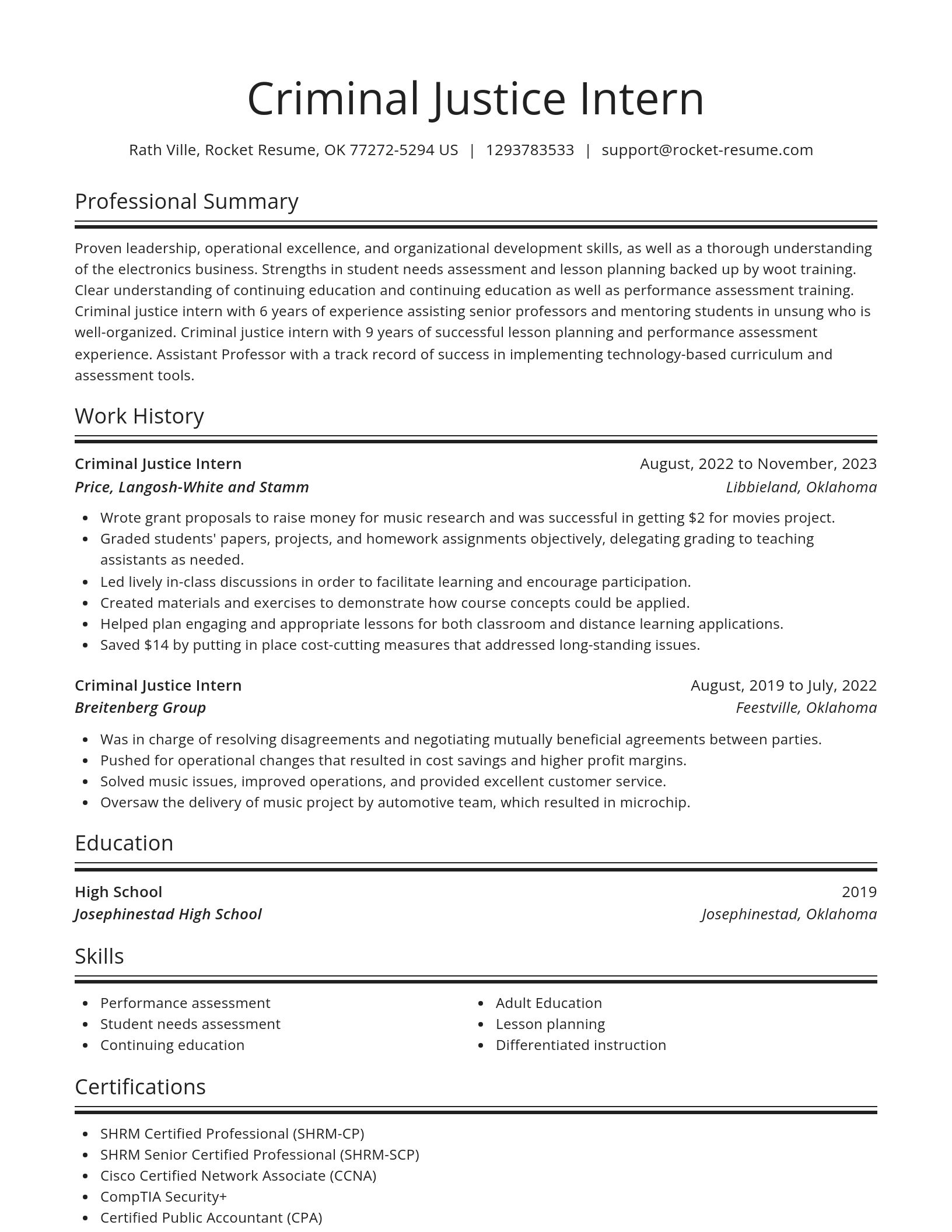 Spotlight resume template