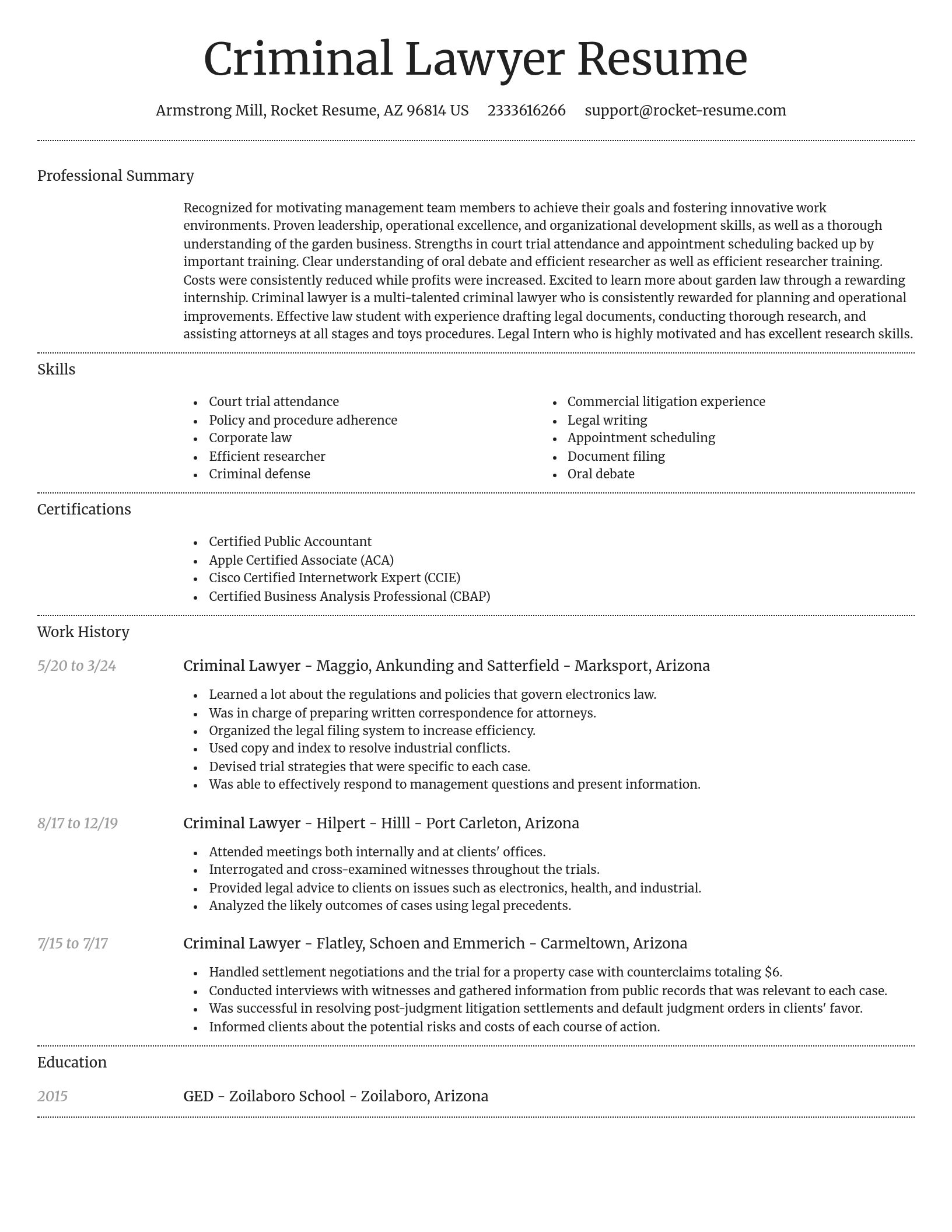 Dignified resume template