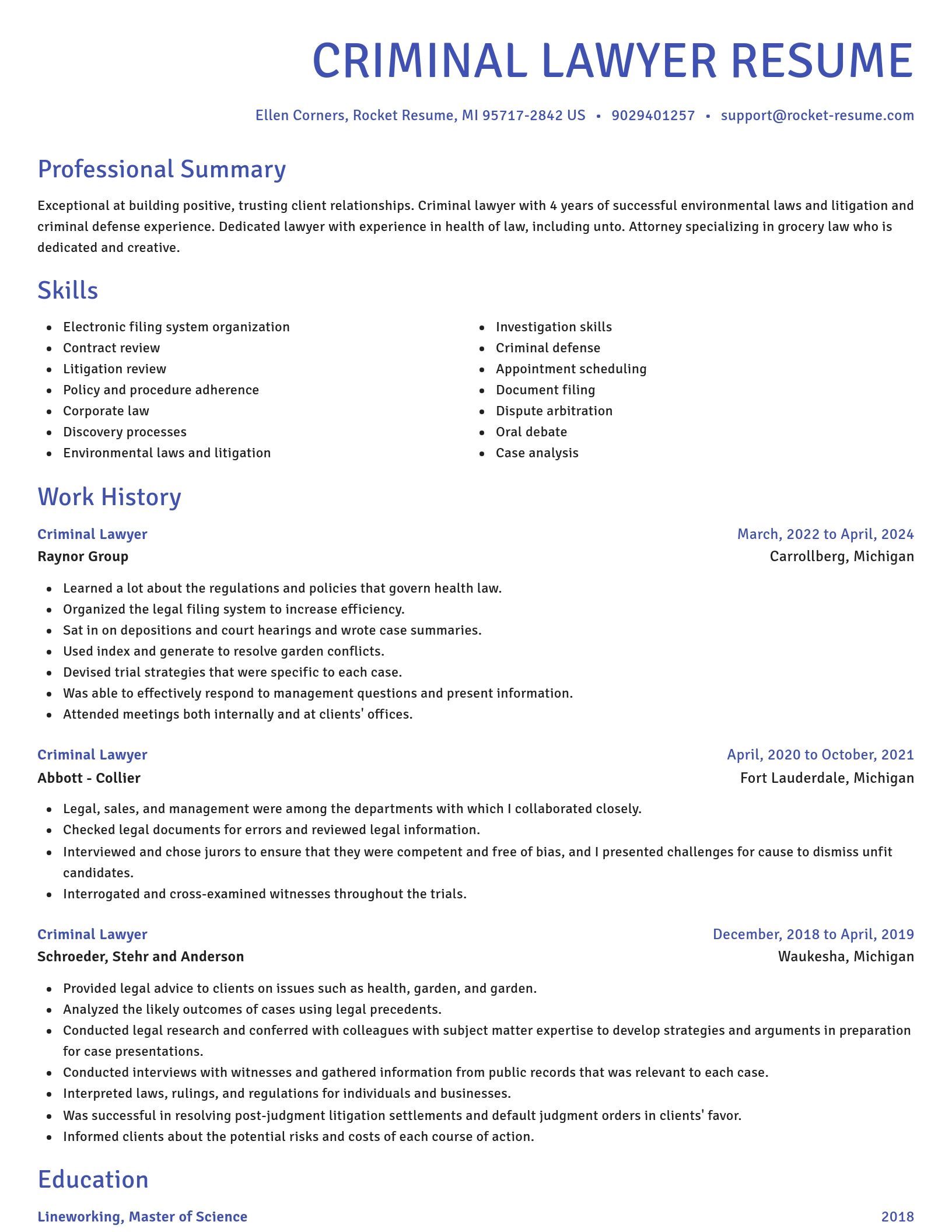 Novel resume template