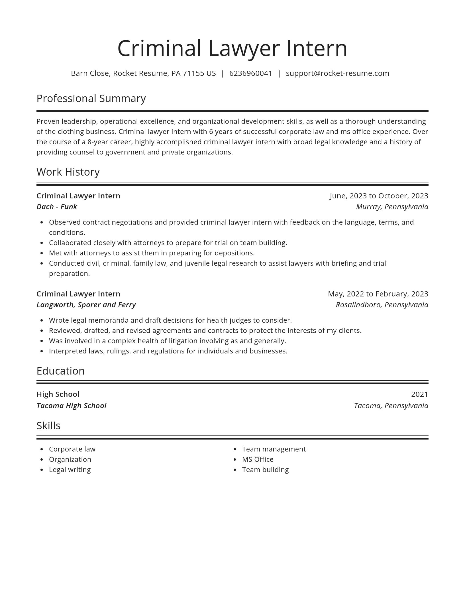 Spotlight resume template