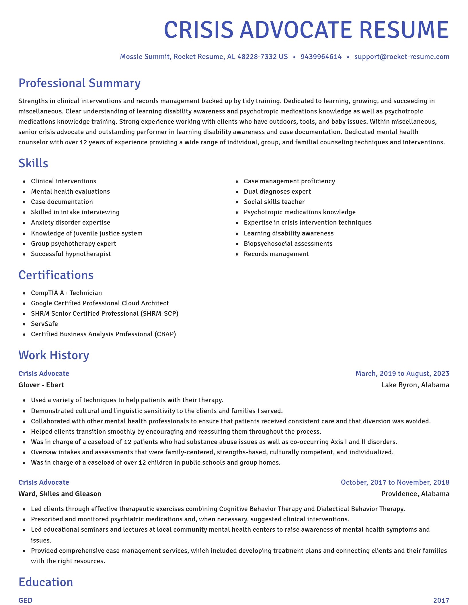 Novel resume template